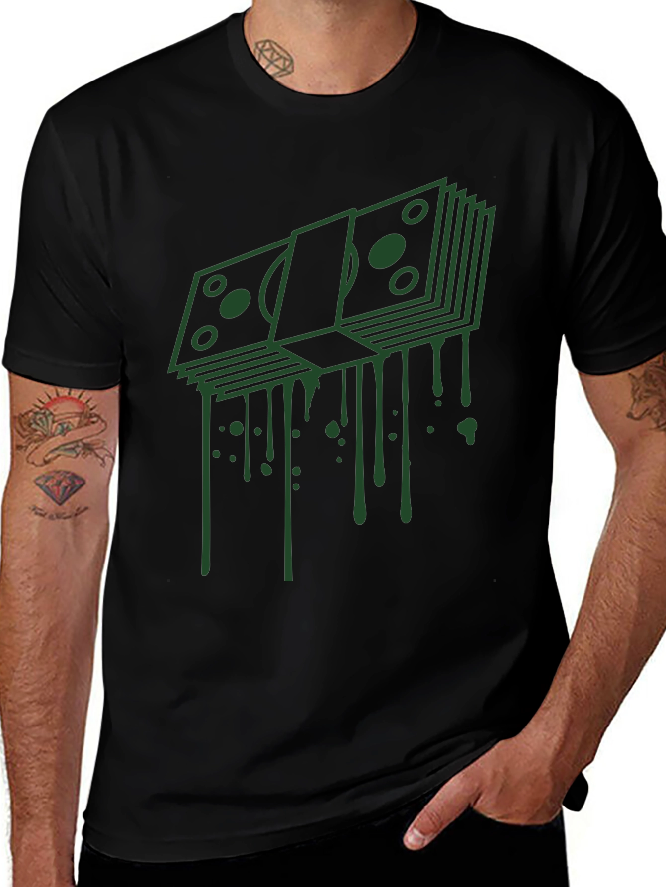 Dripping Cash Graphic Tee - Modern Streetwear