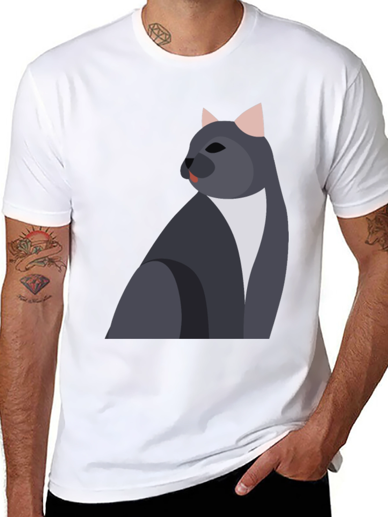 Cool Cat Graphic T-Shirt - Mens Black Tee