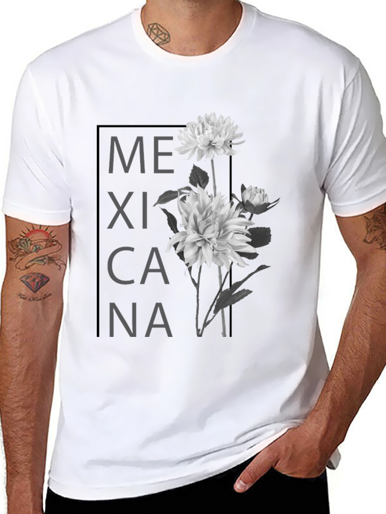 Mexicana Floral Graphic T-Shirt - Black