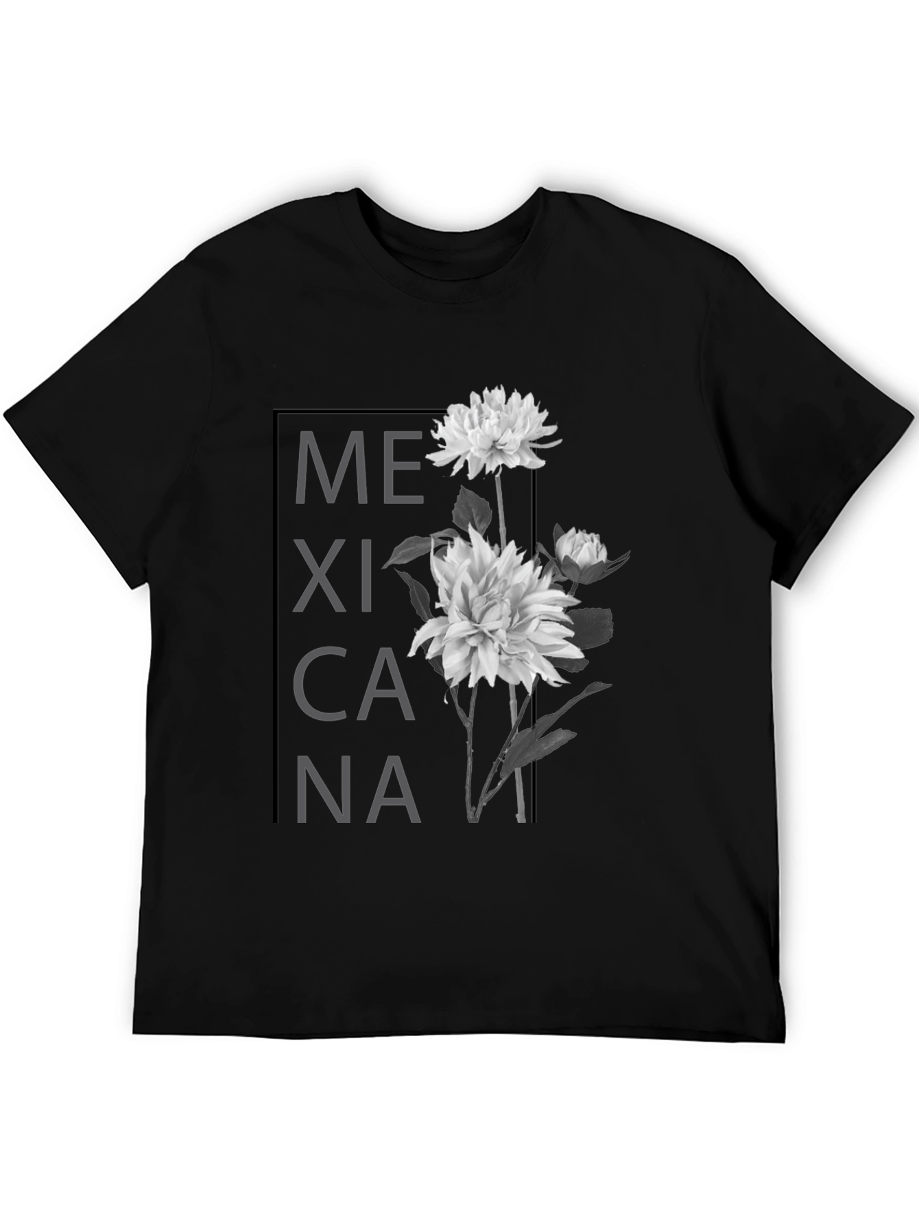 Mexicana Floral Graphic T-Shirt - Black