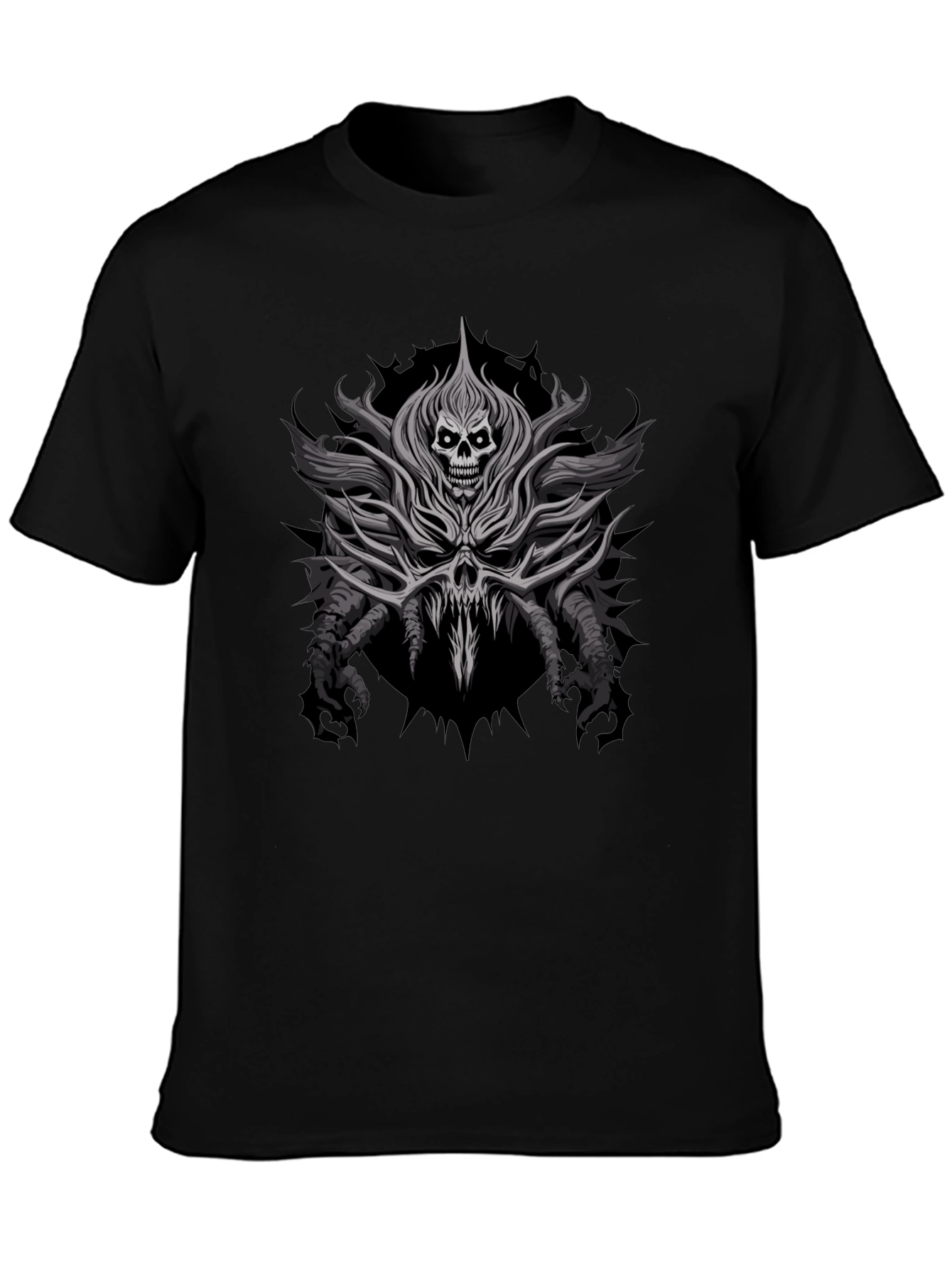 Skull Graphic Print Black T-Shirt