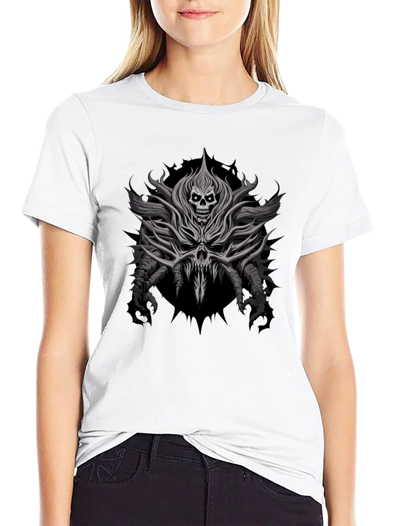 Skull Graphic Print Black T-Shirt