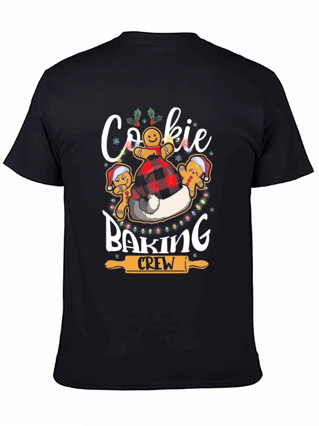 Cookie Baking Crew T-Shirt Gingerbread Man Festive Top