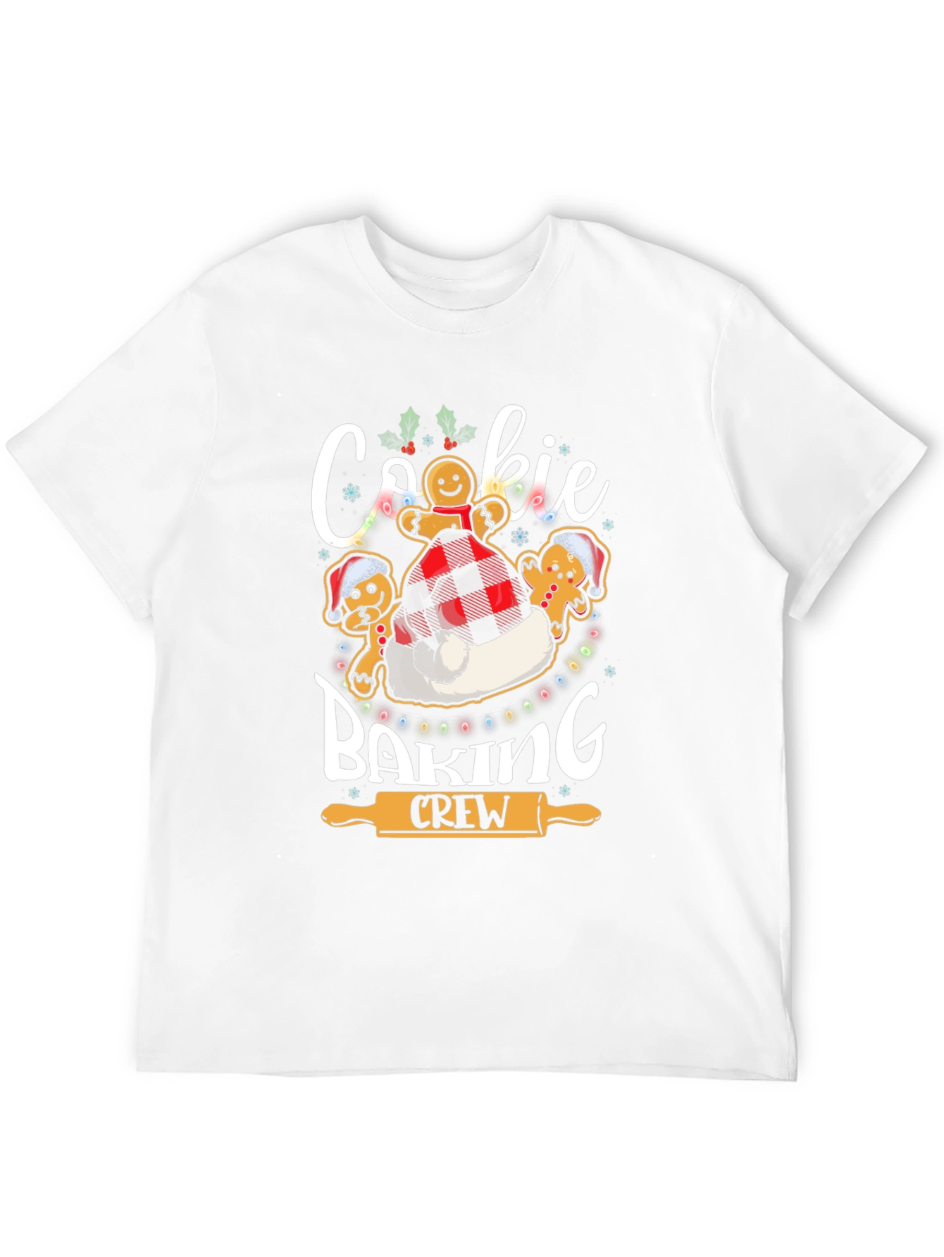 Cookie Baking Crew T-Shirt Gingerbread Man Festive Top