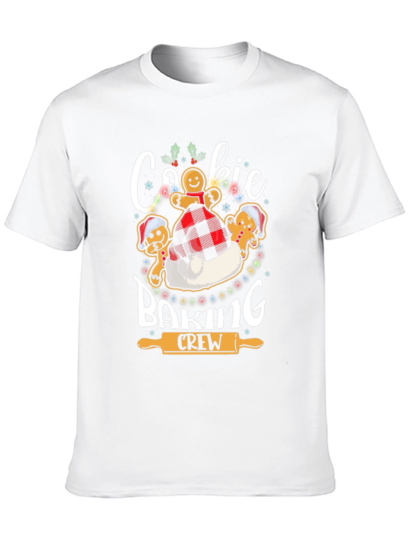 Cookie Baking Crew T-Shirt Gingerbread Man Festive Top
