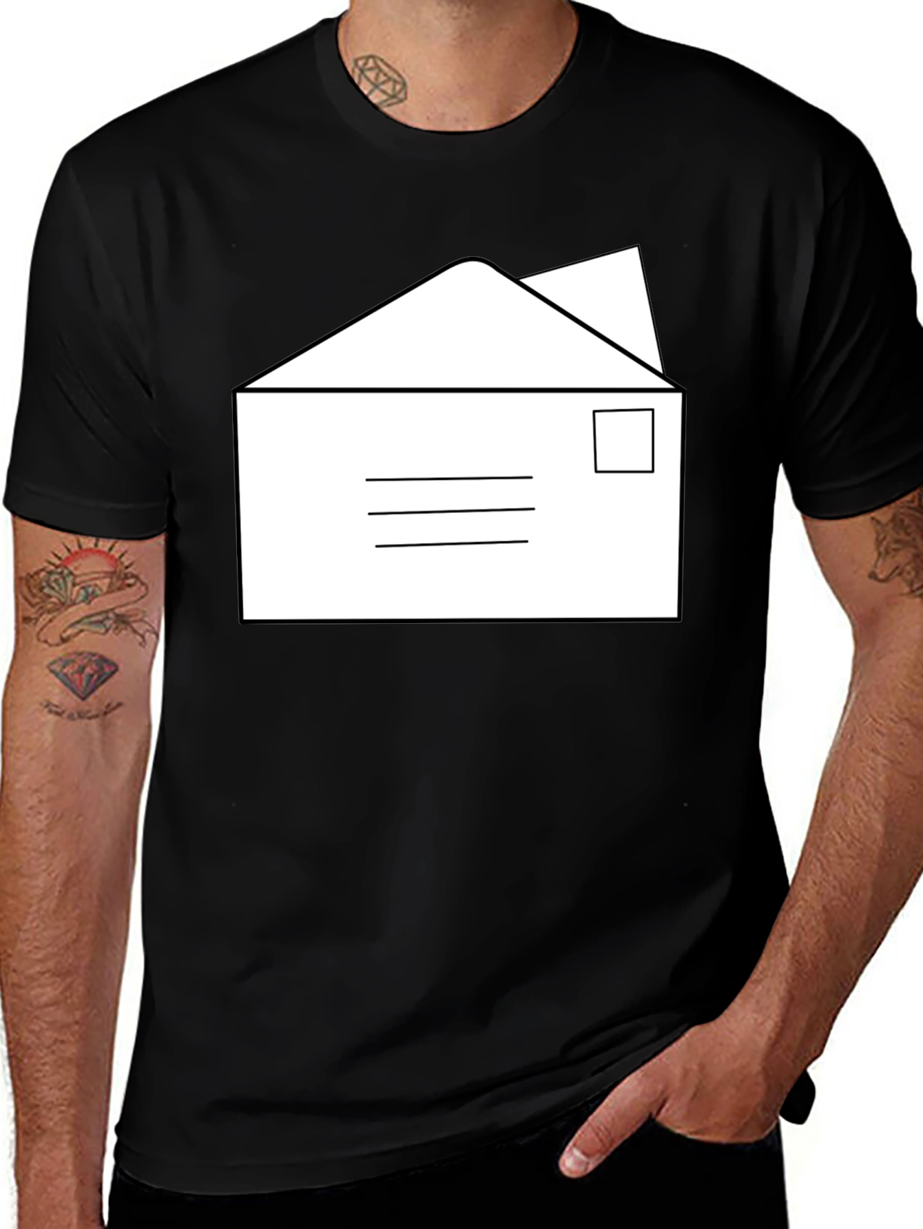 Envelope Graphic T-Shirt - Classic Mail Design