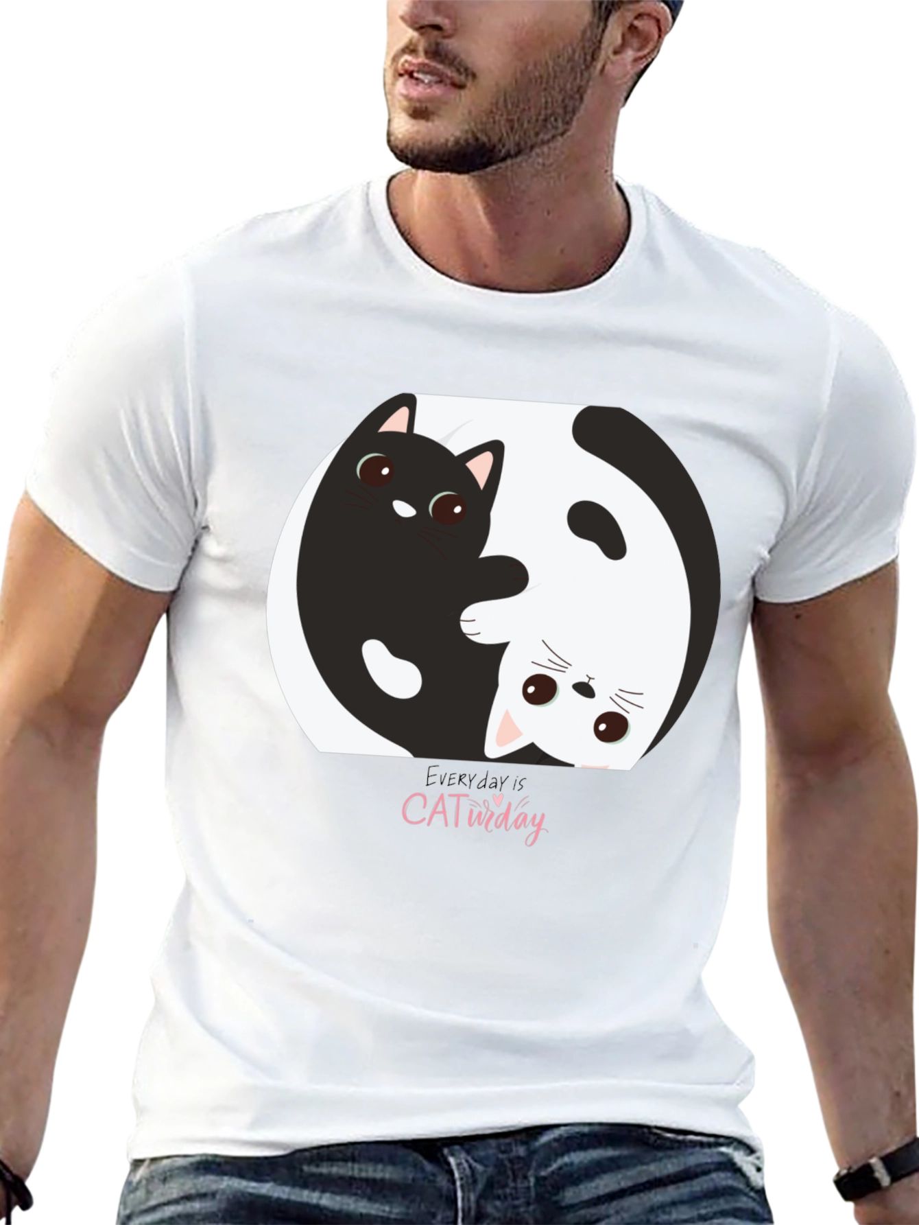 Yin Yang Cat T-Shirt - Everyday is CATurday