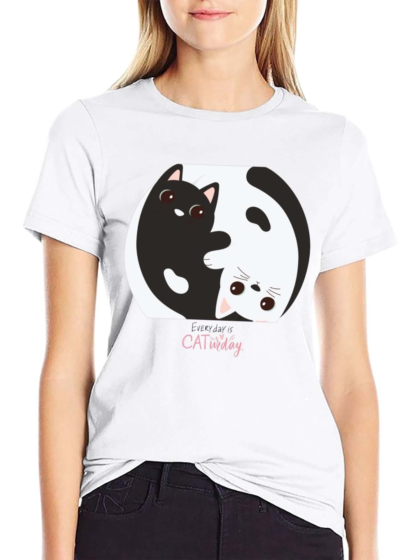 Yin Yang Cat T-Shirt - Everyday is CATurday