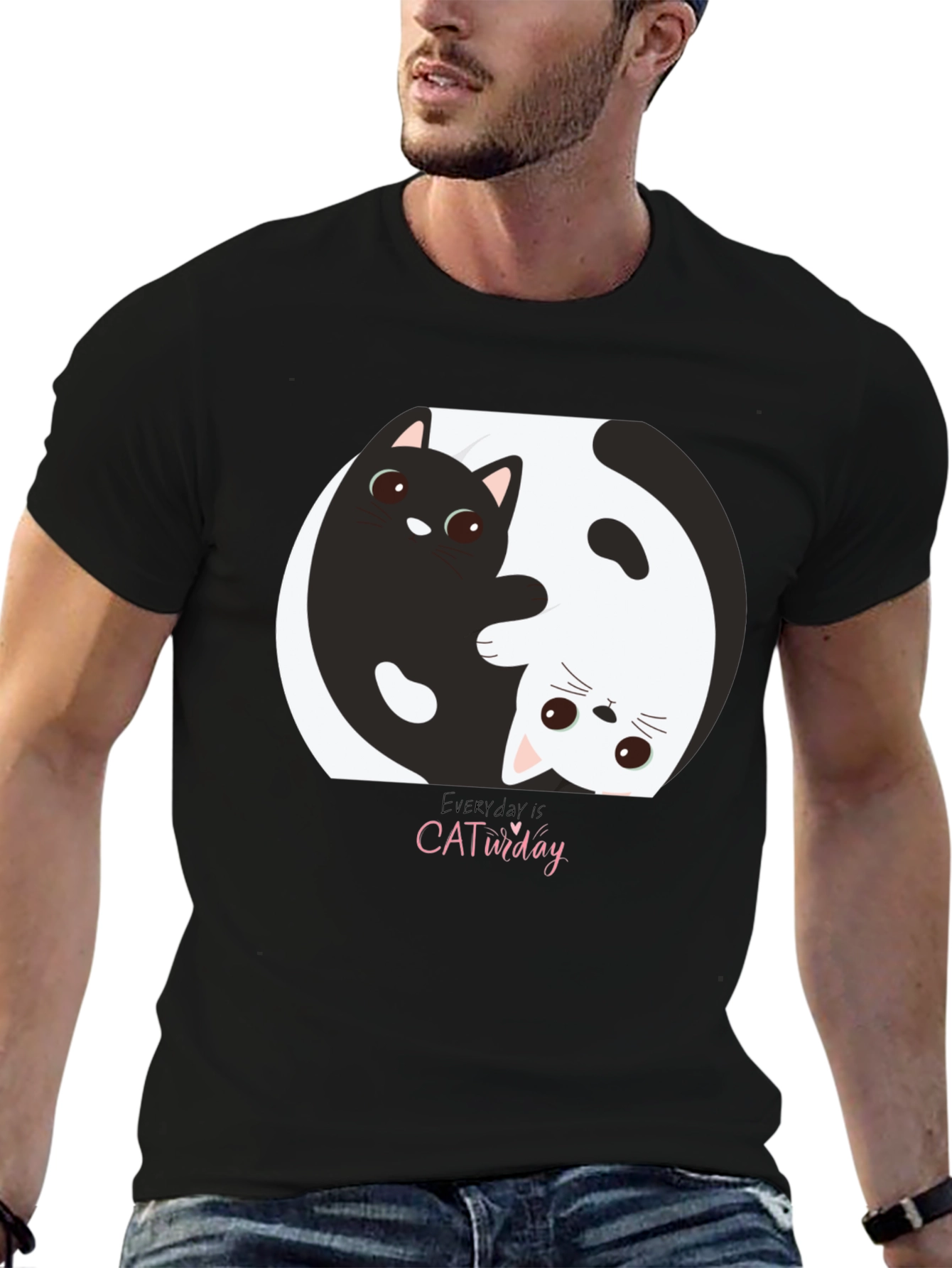 Yin Yang Cat T-Shirt - Everyday is CATurday