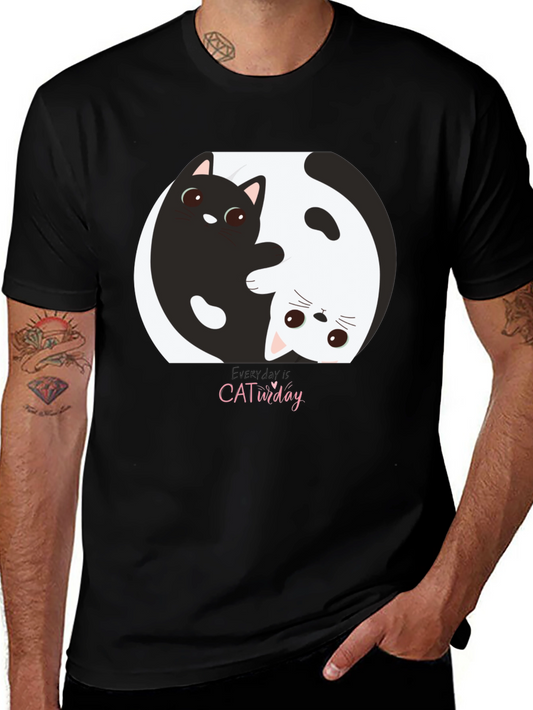 Yin Yang Cat T-Shirt - Everyday is CATurday