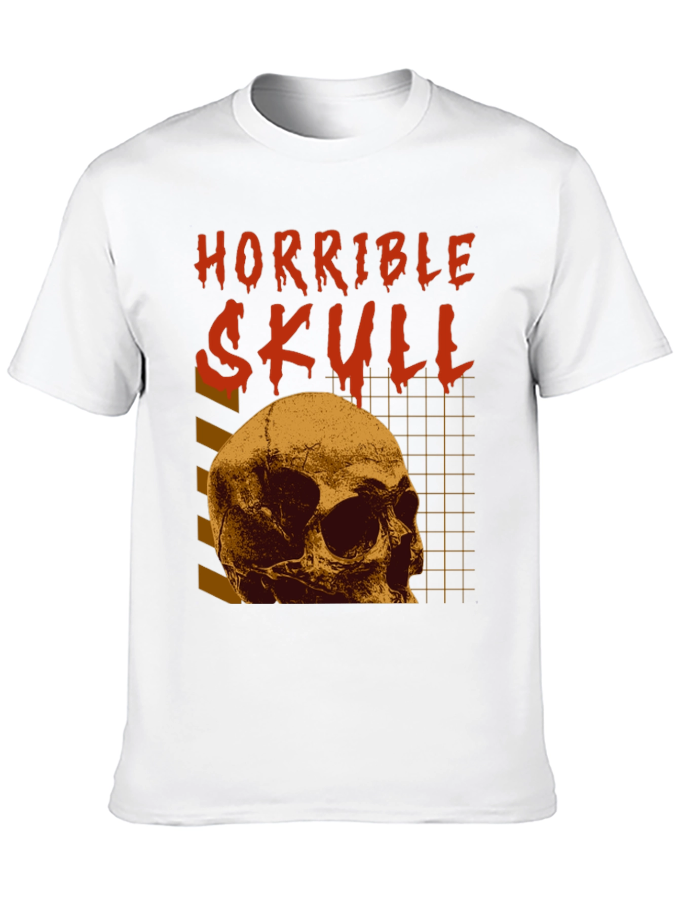 Horrible Skull Graphic Print Black T-Shirt