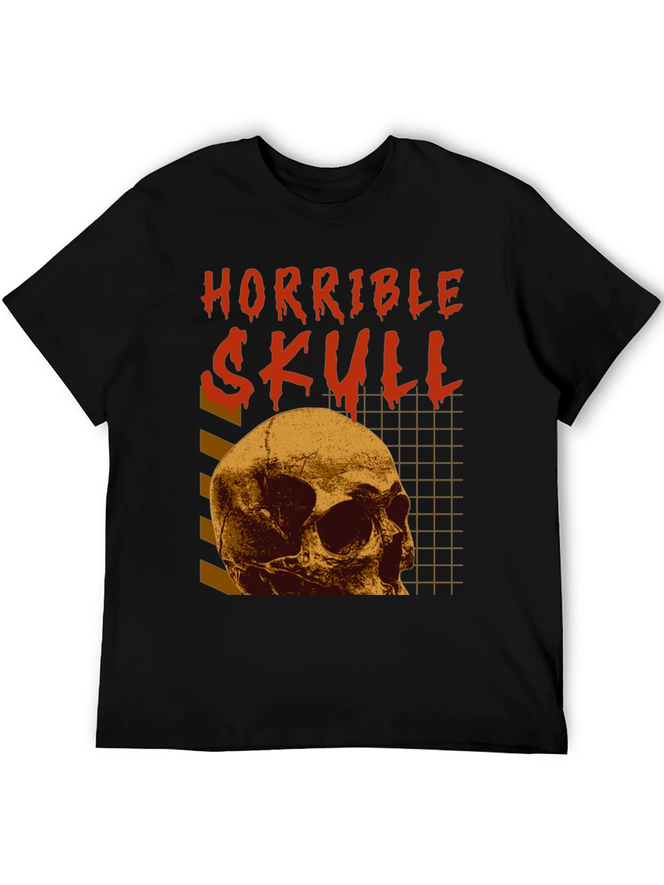 Horrible Skull Graphic Print Black T-Shirt