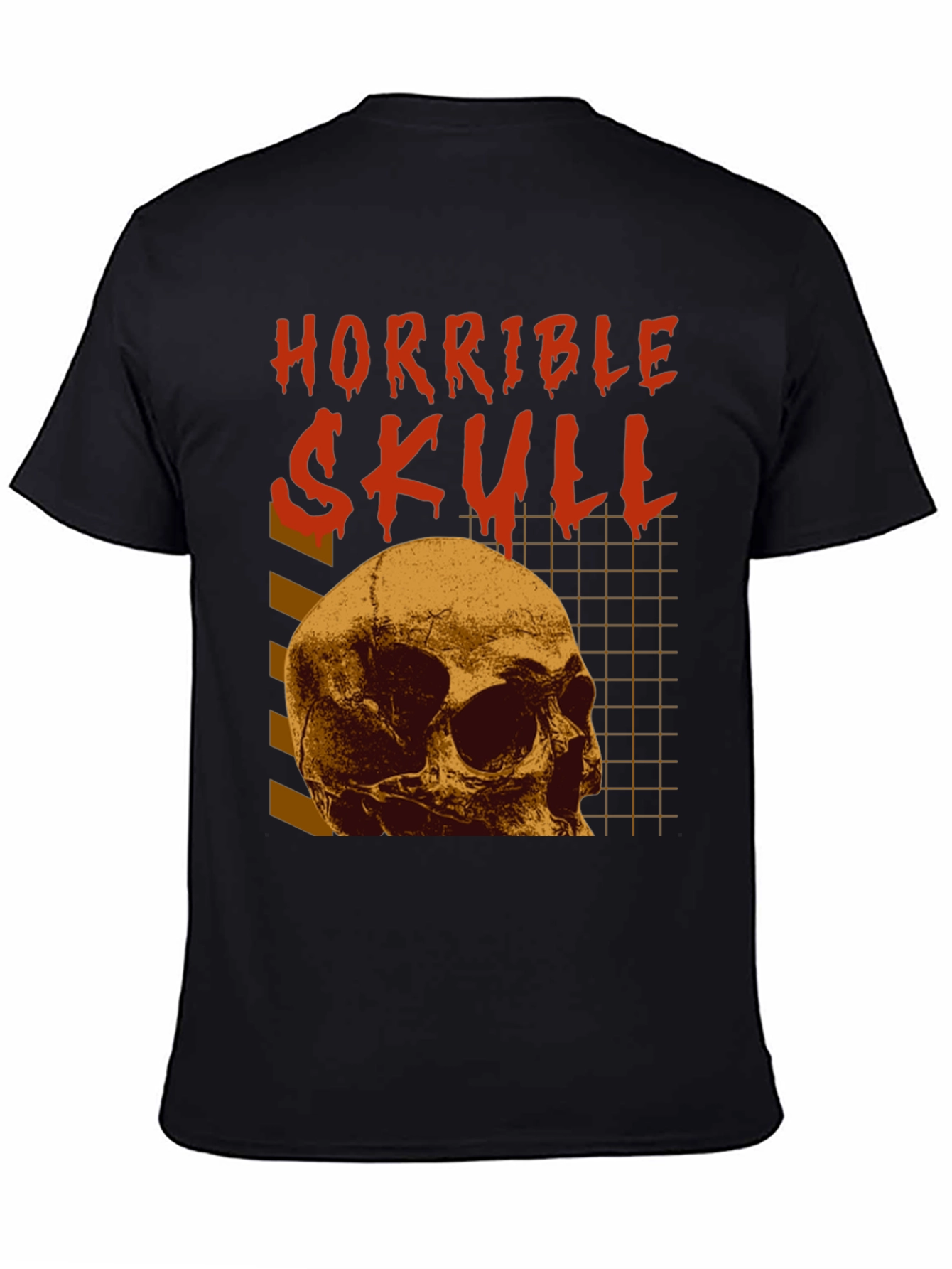 Horrible Skull Graphic Print Black T-Shirt