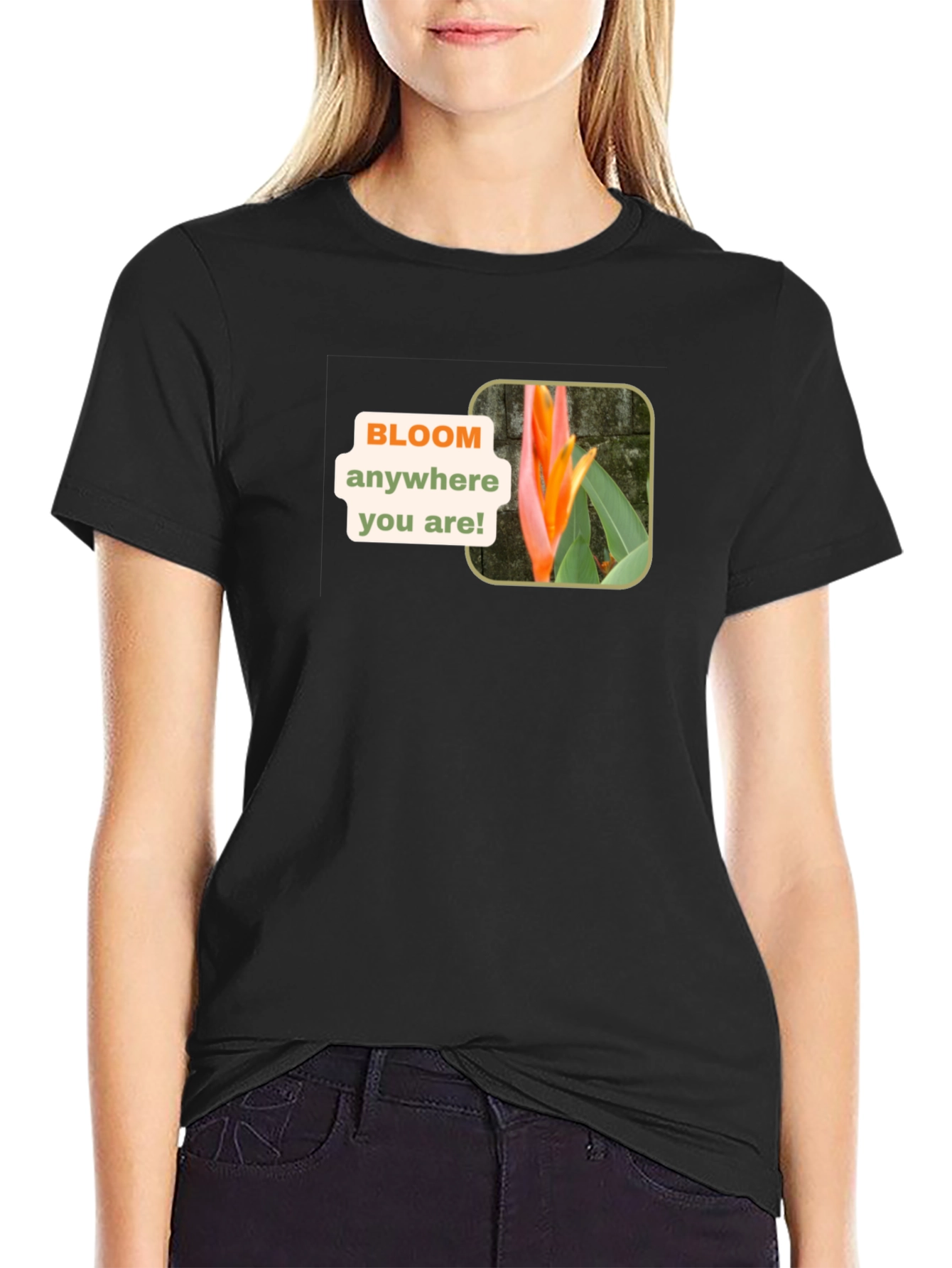 Bloom Anywhere Black T-Shirt
