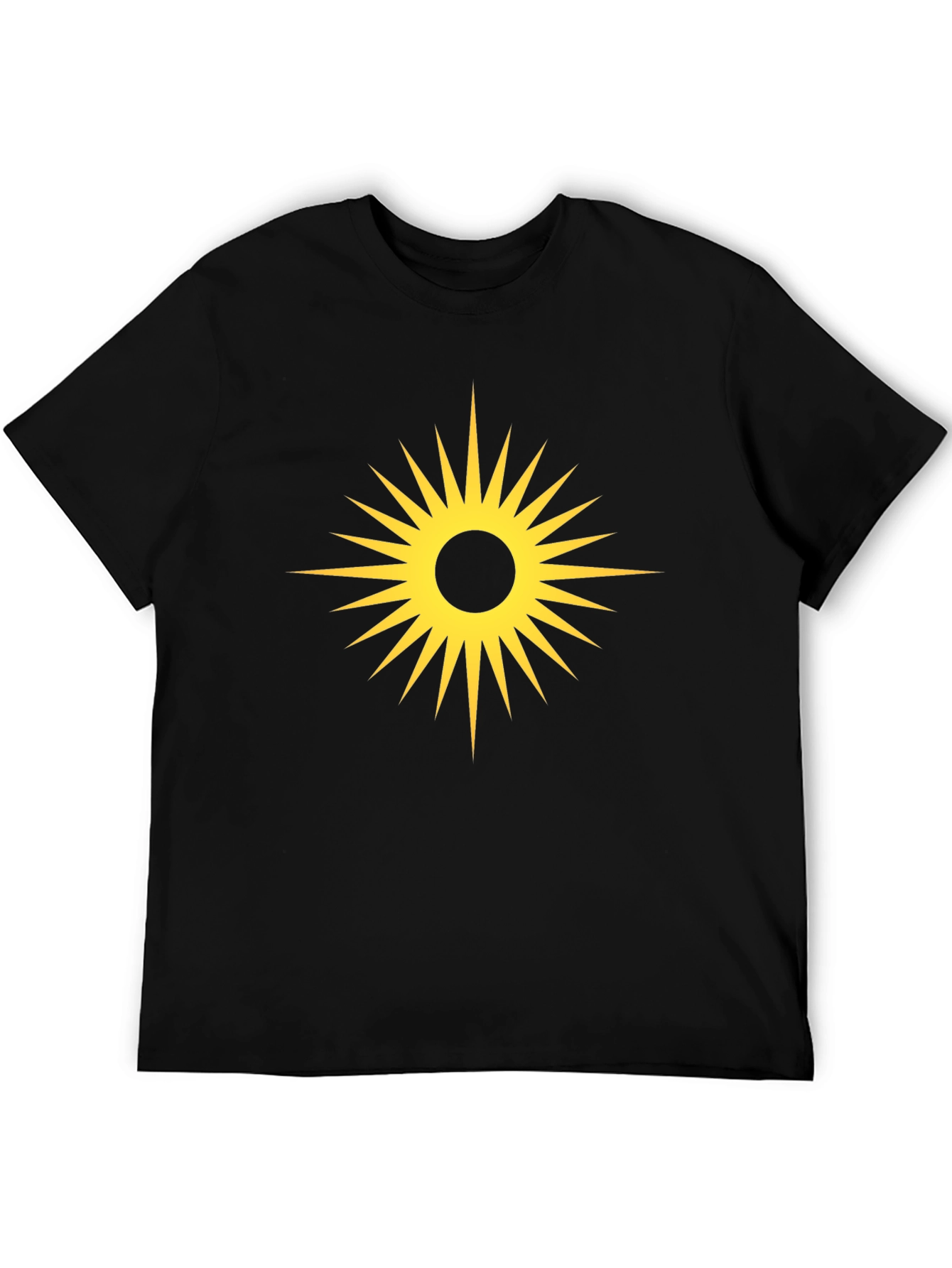 Radiant Sunburst Graphic Tee - Black Cotton T-Shirt