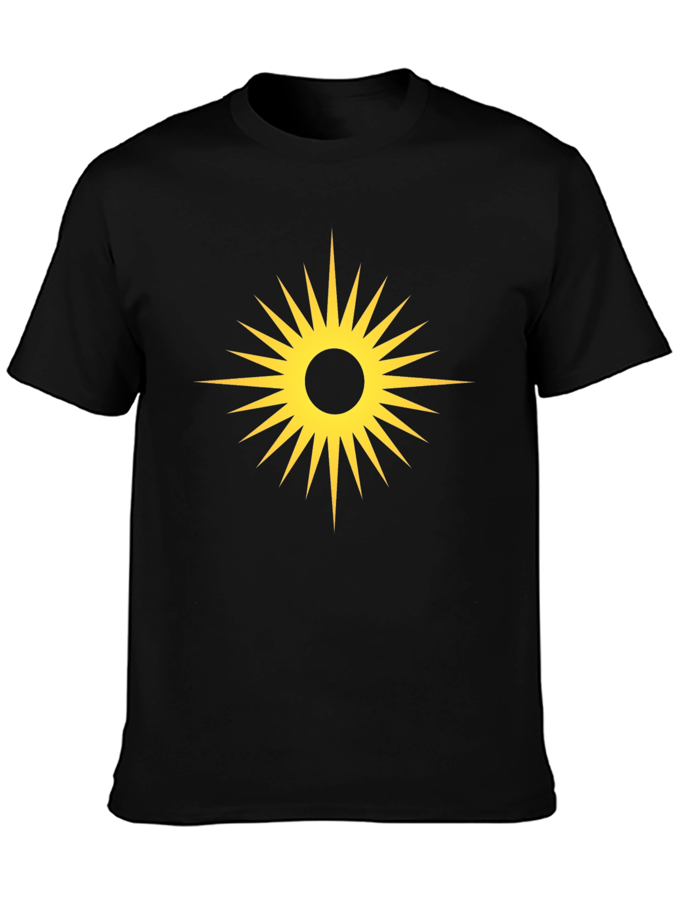 Radiant Sunburst Graphic Tee - Black Cotton T-Shirt