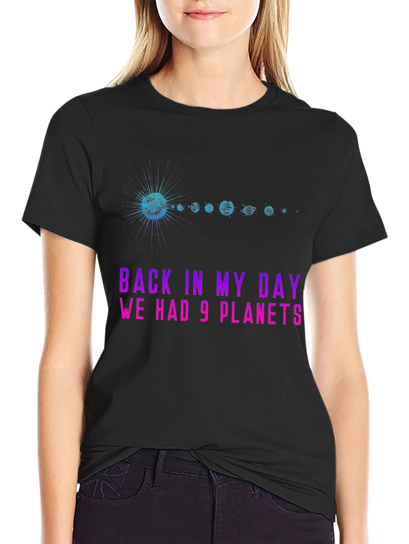 9 Planets Graphic T-Shirt - Retro Space Tee