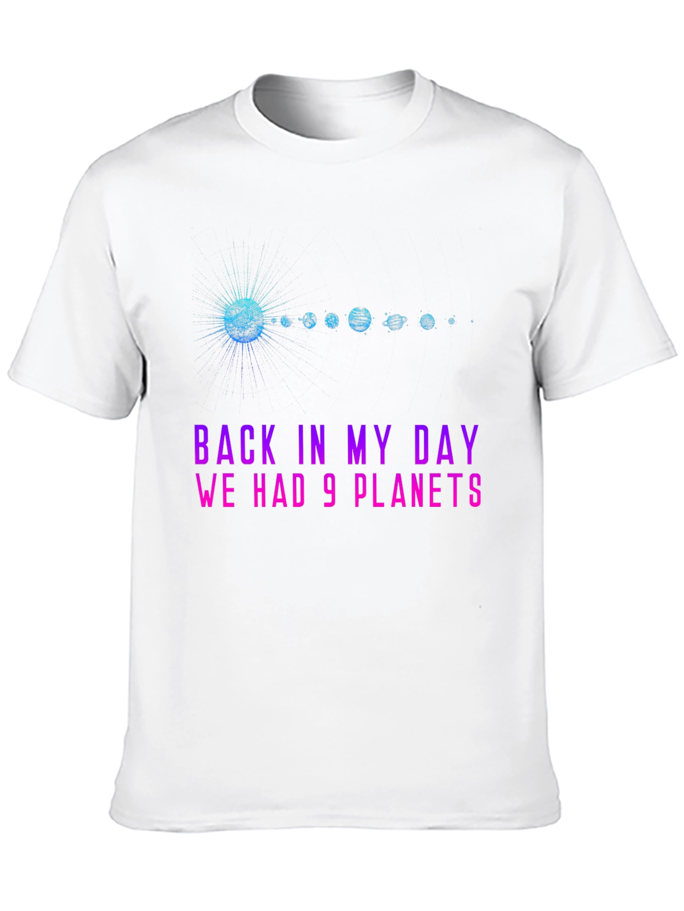9 Planets Graphic T-Shirt - Retro Space Tee