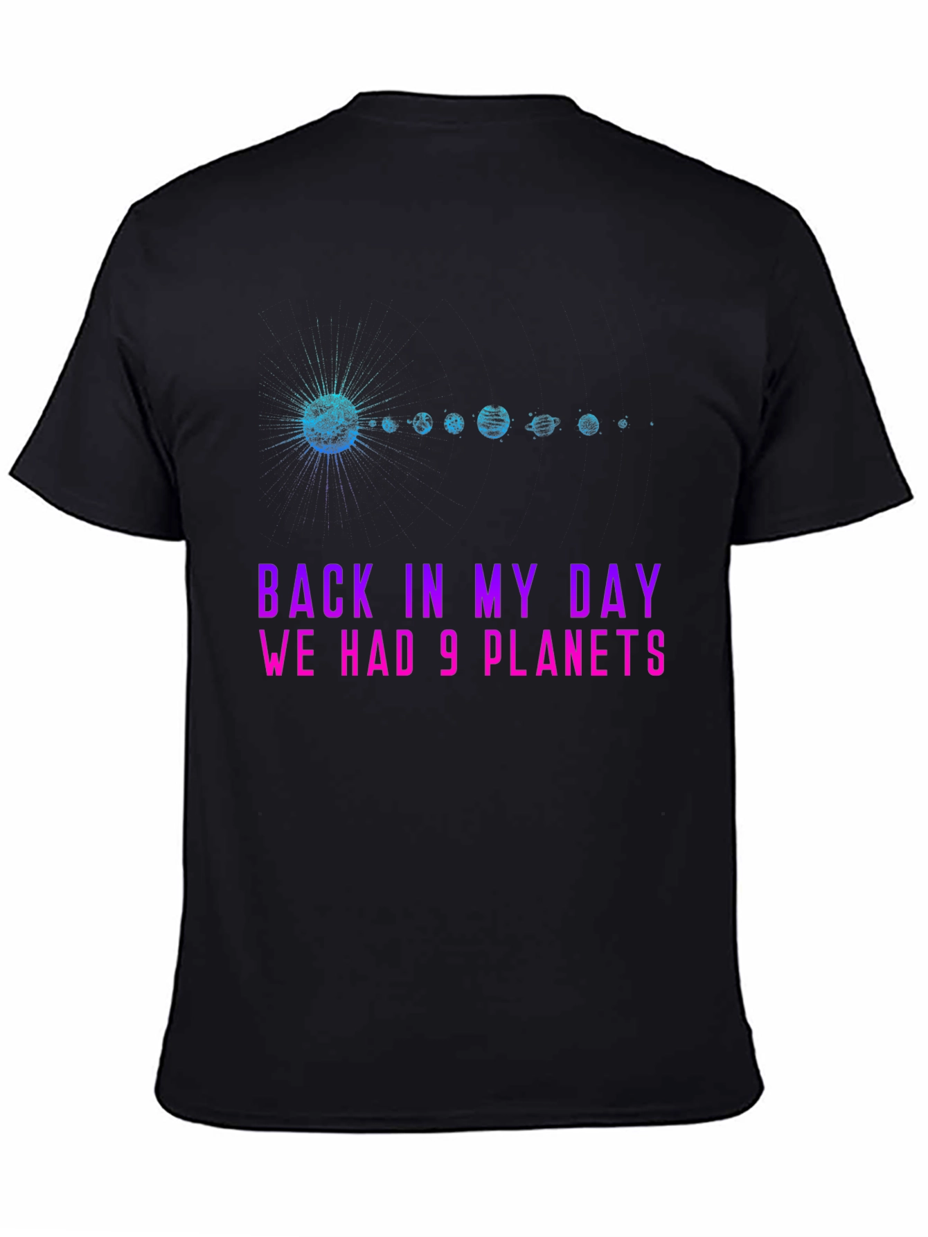 9 Planets Graphic T-Shirt - Retro Space Tee