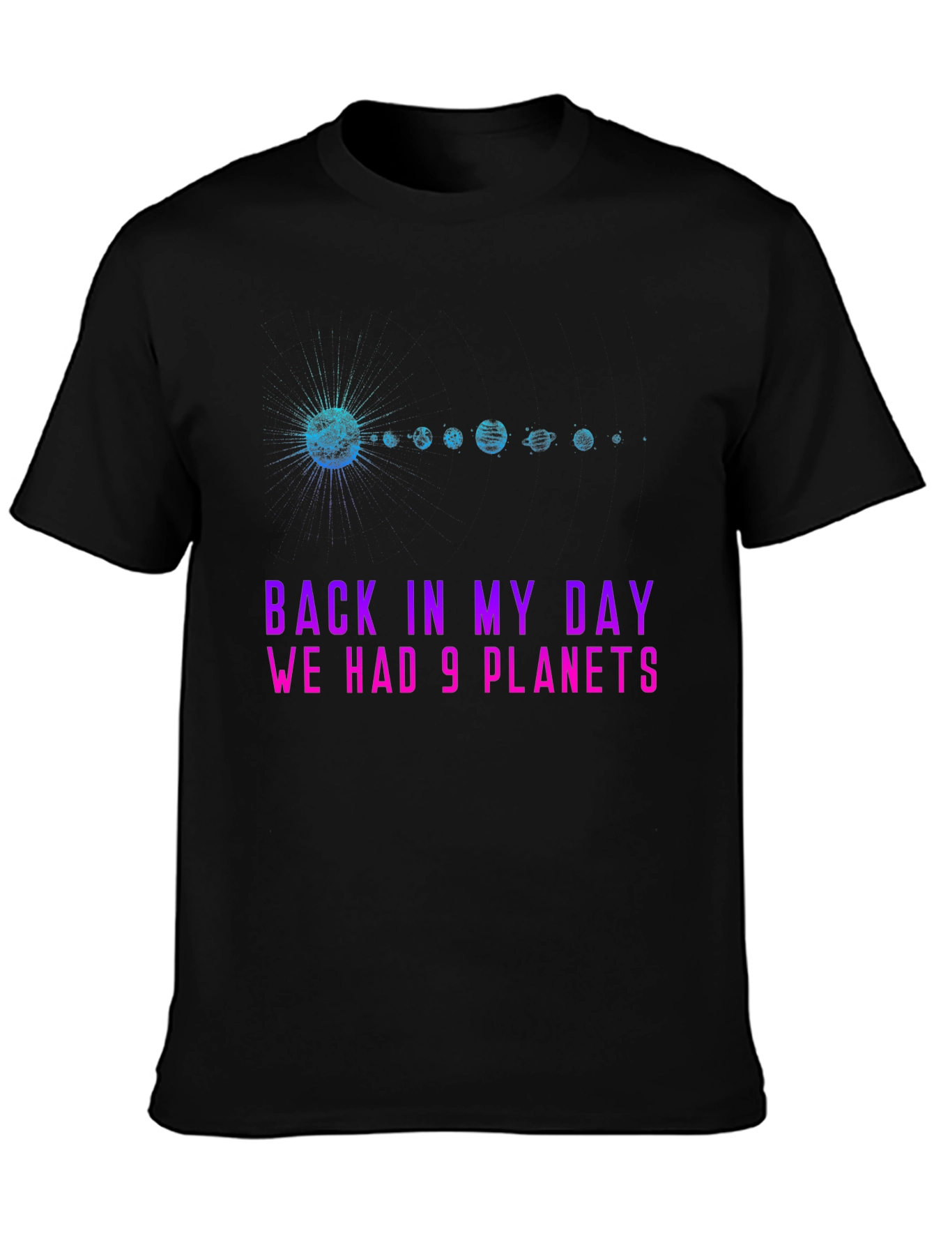 9 Planets Graphic T-Shirt - Retro Space Tee