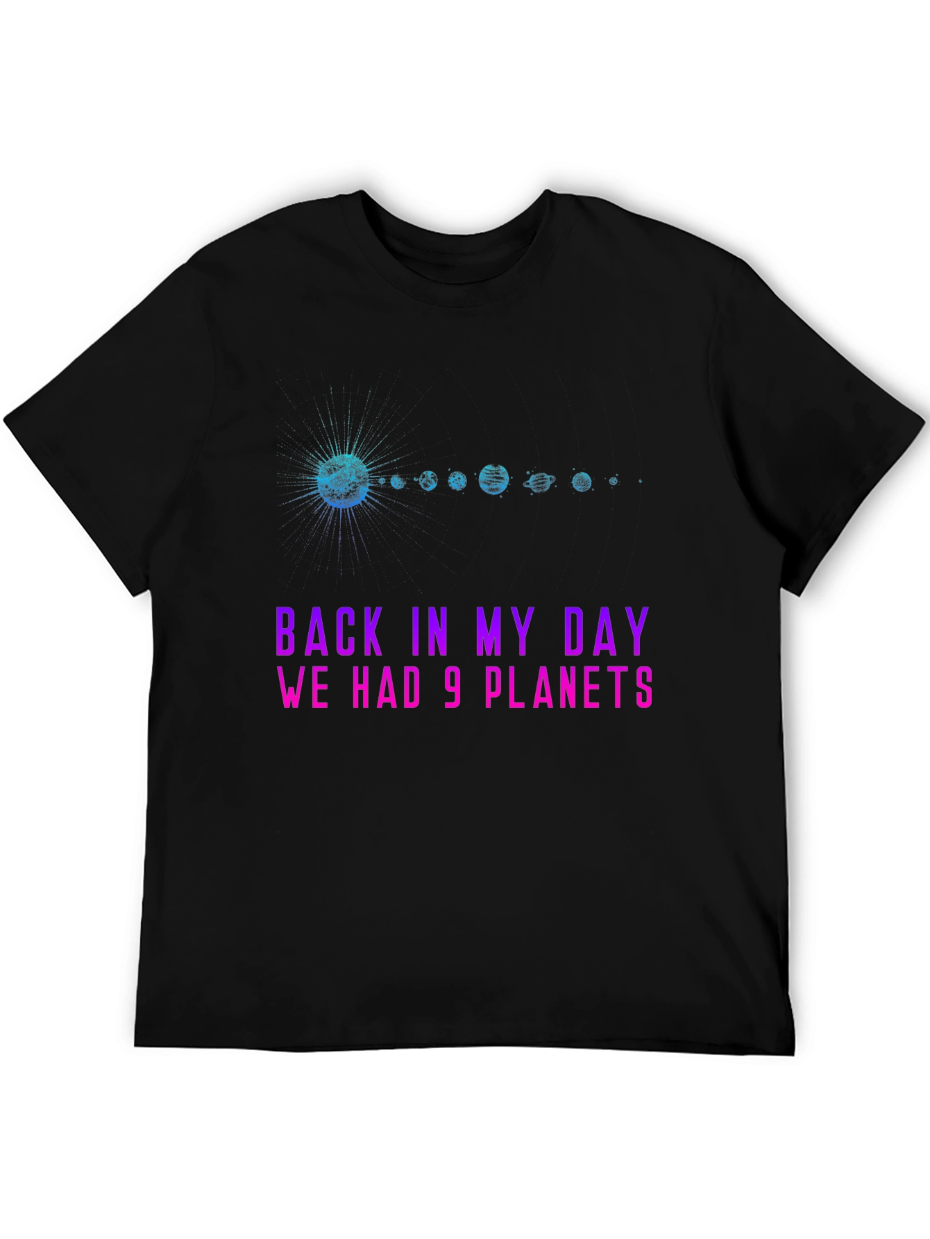 9 Planets Graphic T-Shirt - Retro Space Tee