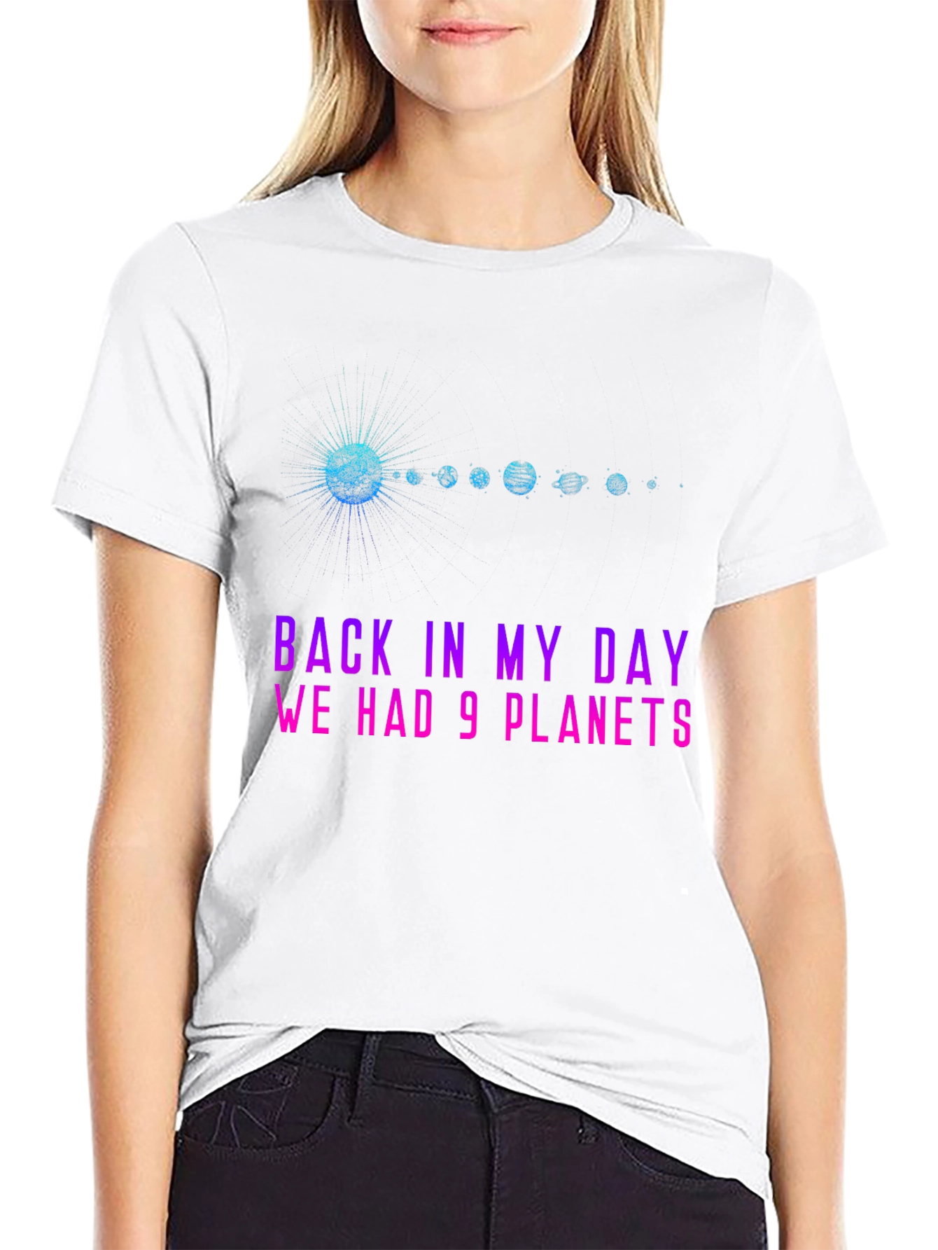 9 Planets Graphic T-Shirt - Retro Space Tee