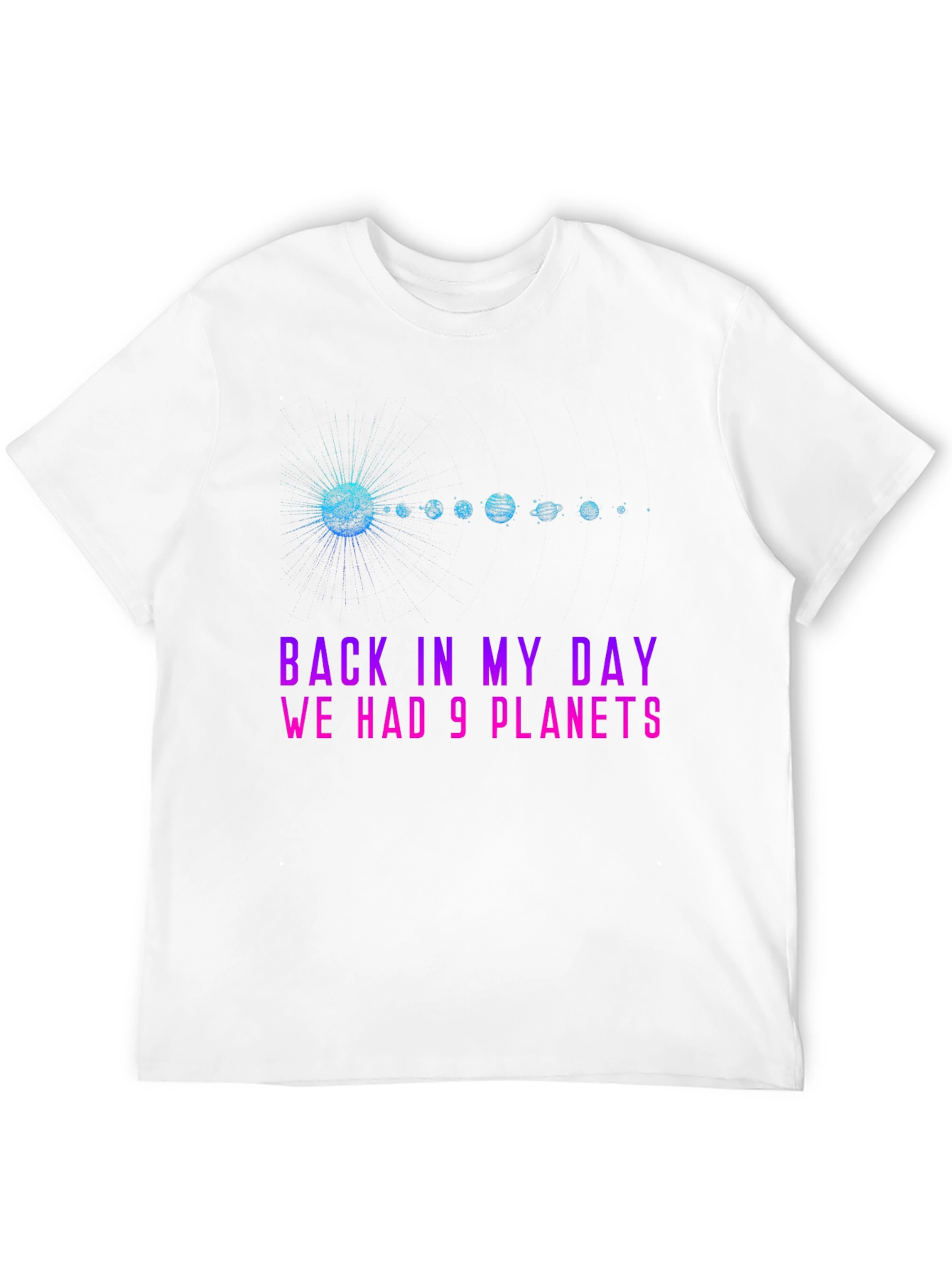 9 Planets Graphic T-Shirt - Retro Space Tee