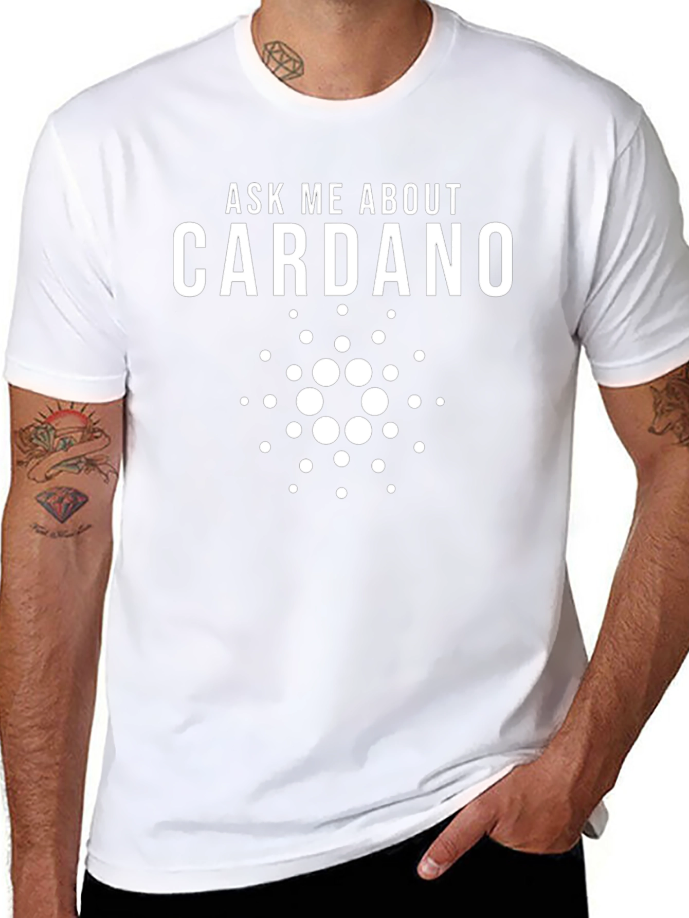 Ask Me About Cardano T-Shirt - Crypto Enthusiast Apparel