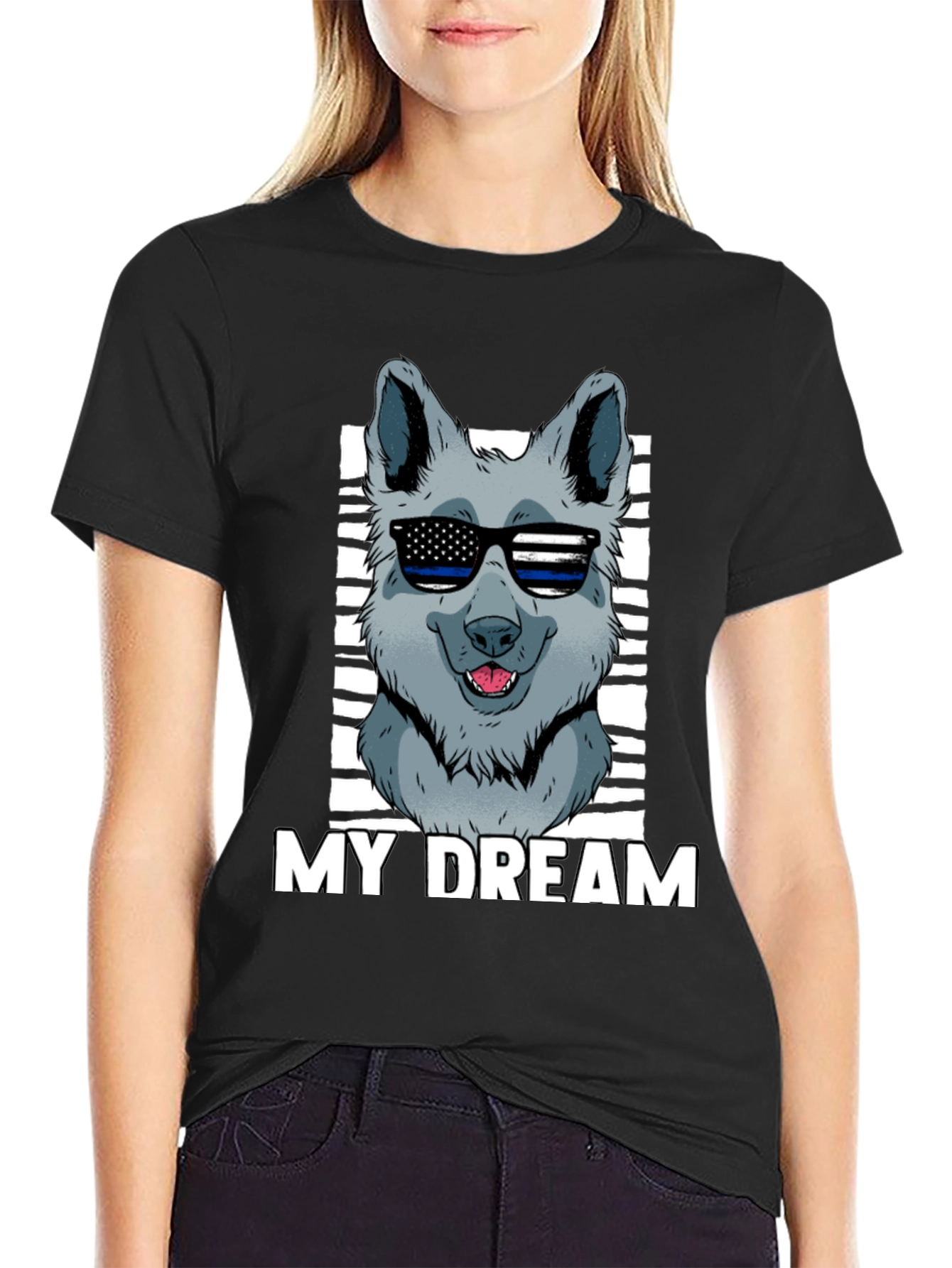 My Dream Dog Graphic T-Shirt - Black