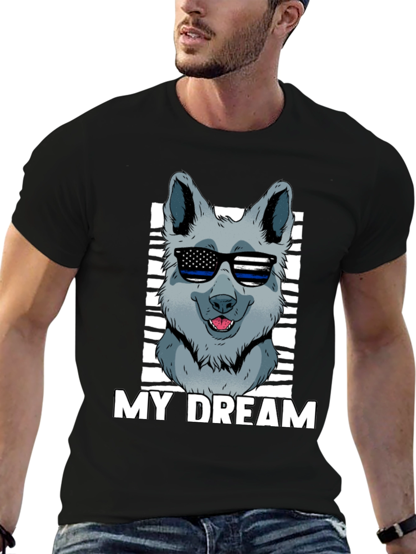 My Dream Dog Graphic T-Shirt - Black