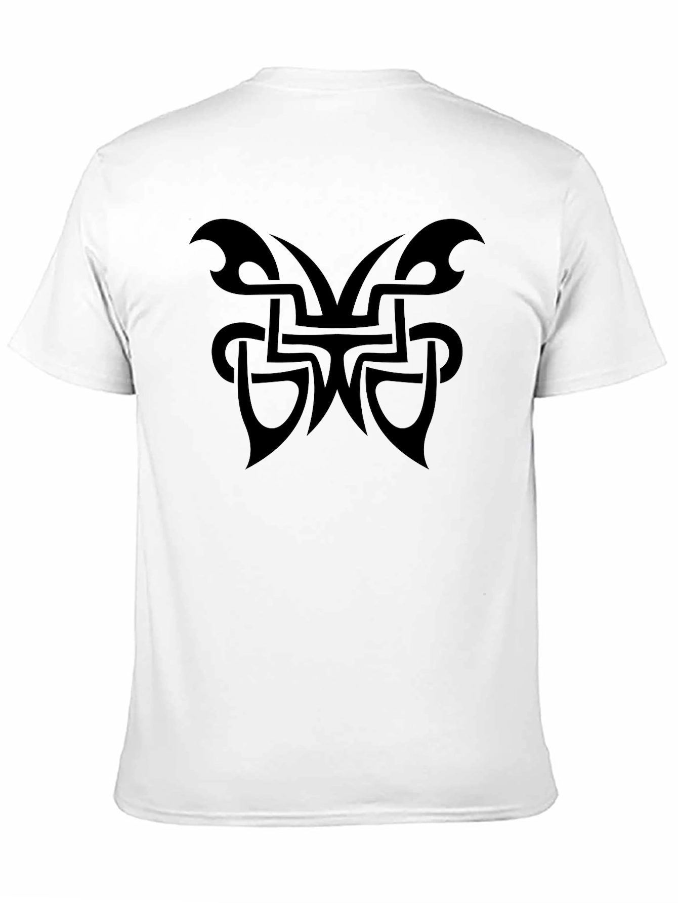 Mens Black T-Shirt with Tribal Butterfly Design