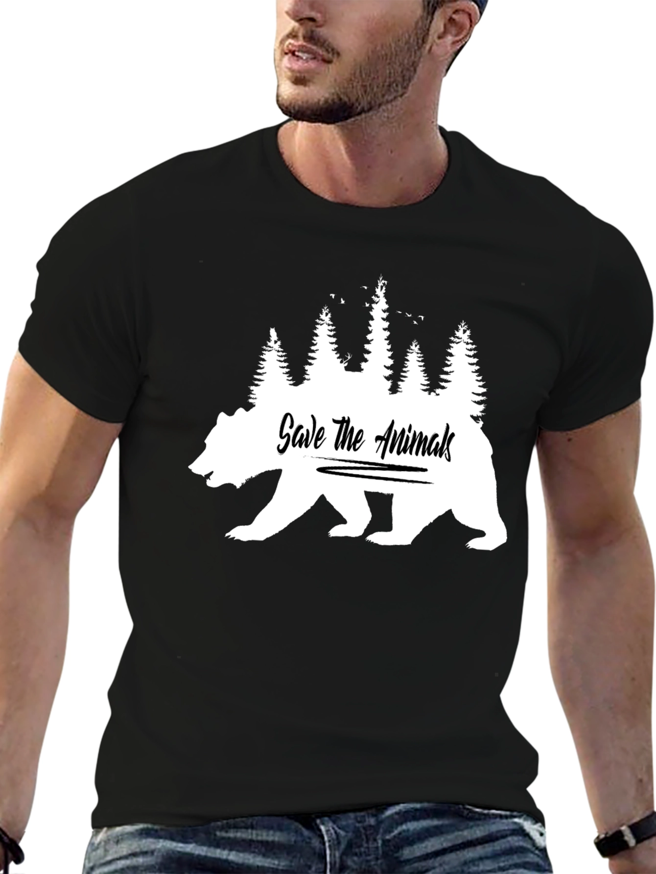 Save The Animals Bear Graphic Tee