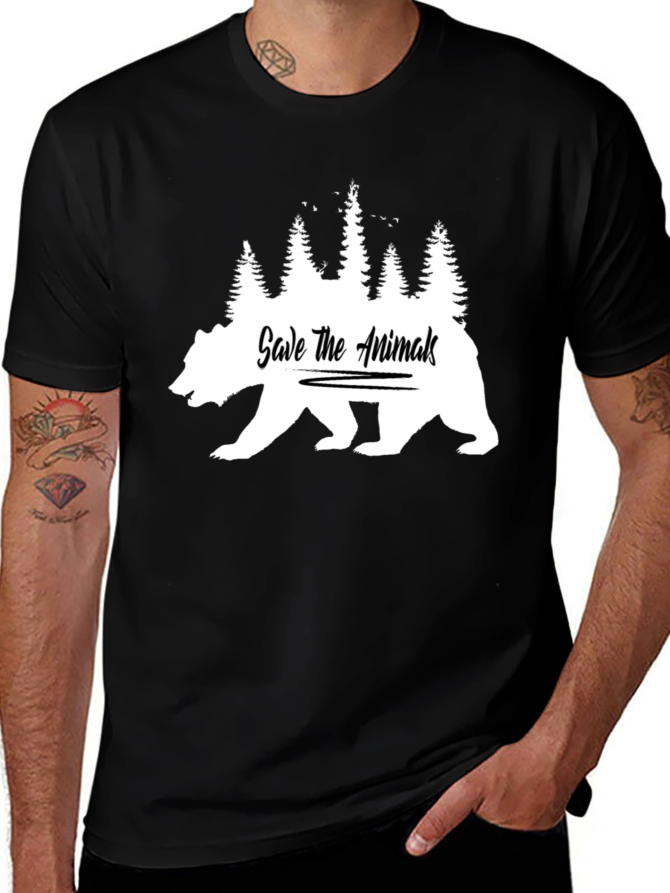 Save The Animals Bear Graphic Tee