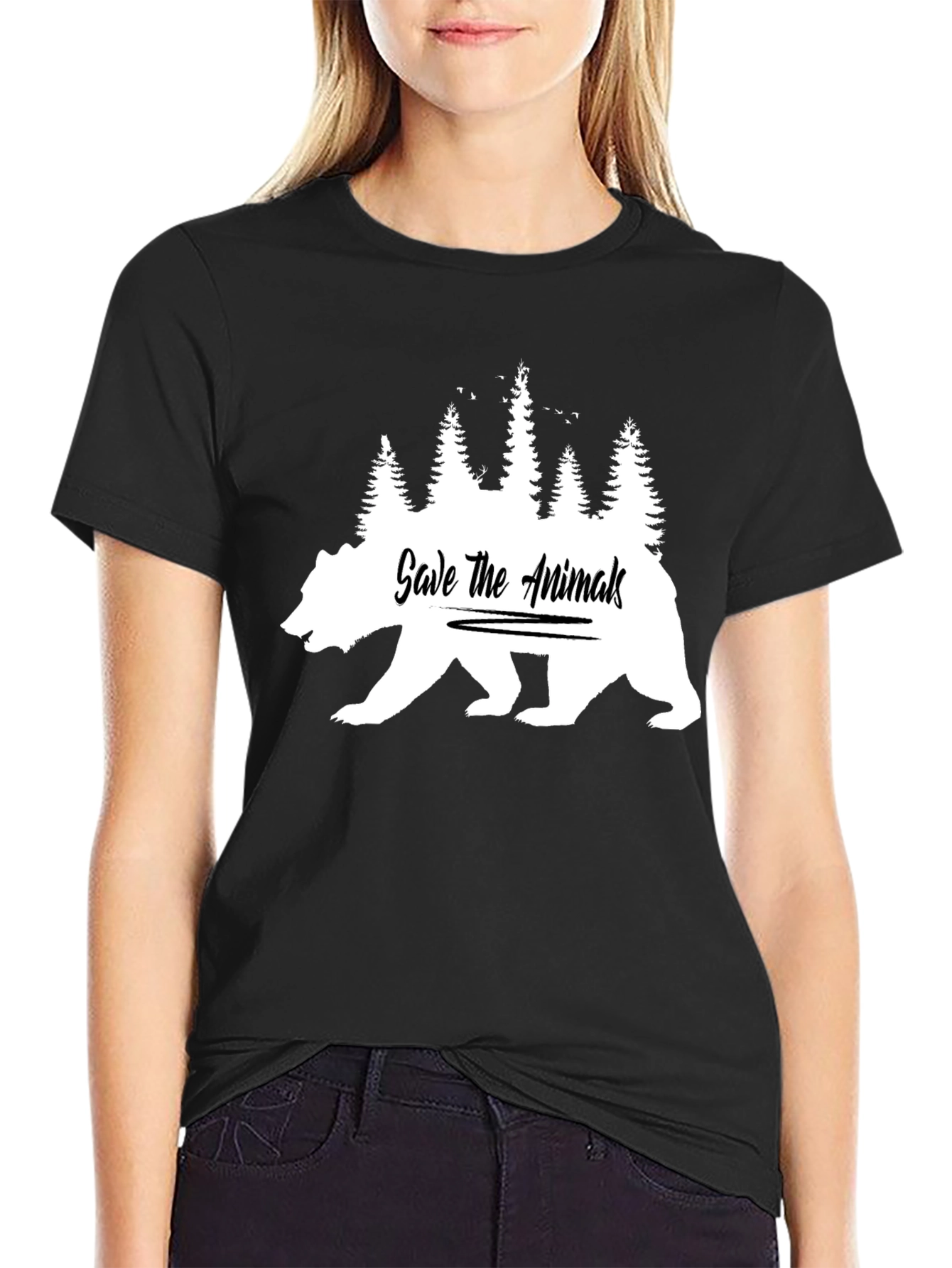 Save The Animals Bear Graphic Tee