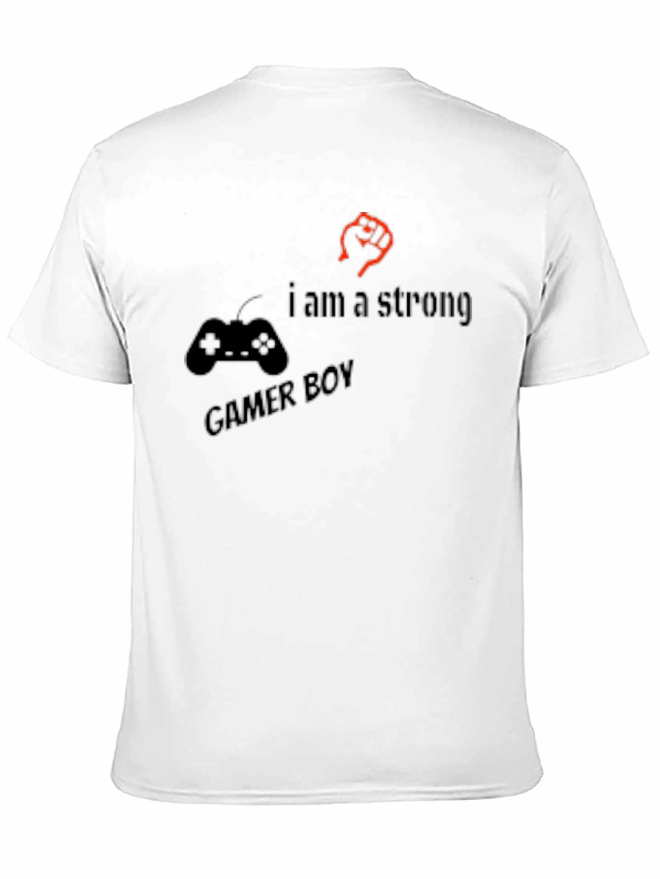 Strong Gamer Boy Black T-Shirt - Console Fist Design