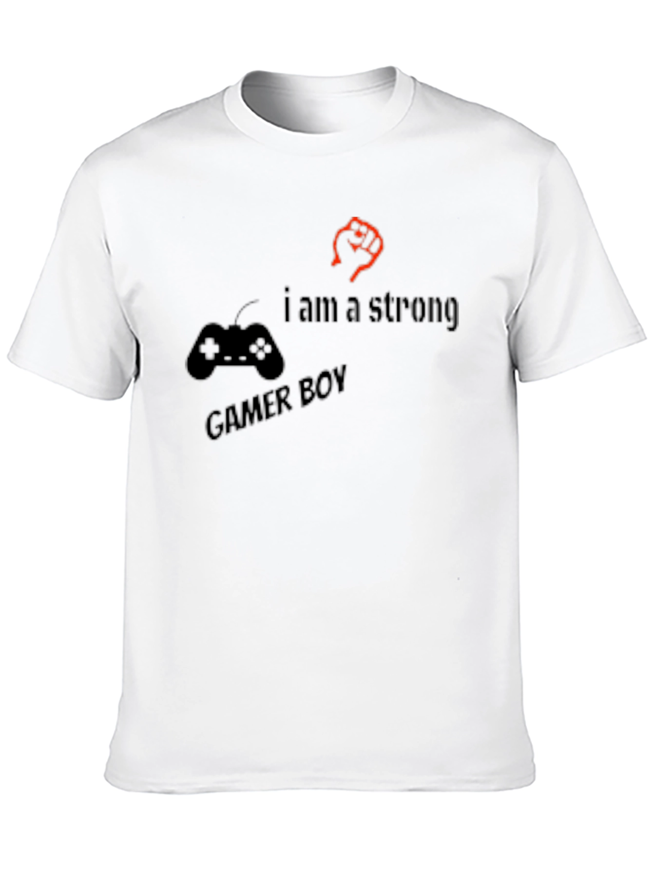Strong Gamer Boy Black T-Shirt - Console Fist Design