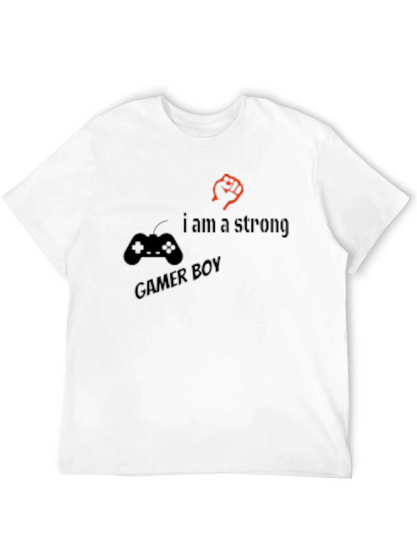Strong Gamer Boy Black T-Shirt - Console Fist Design