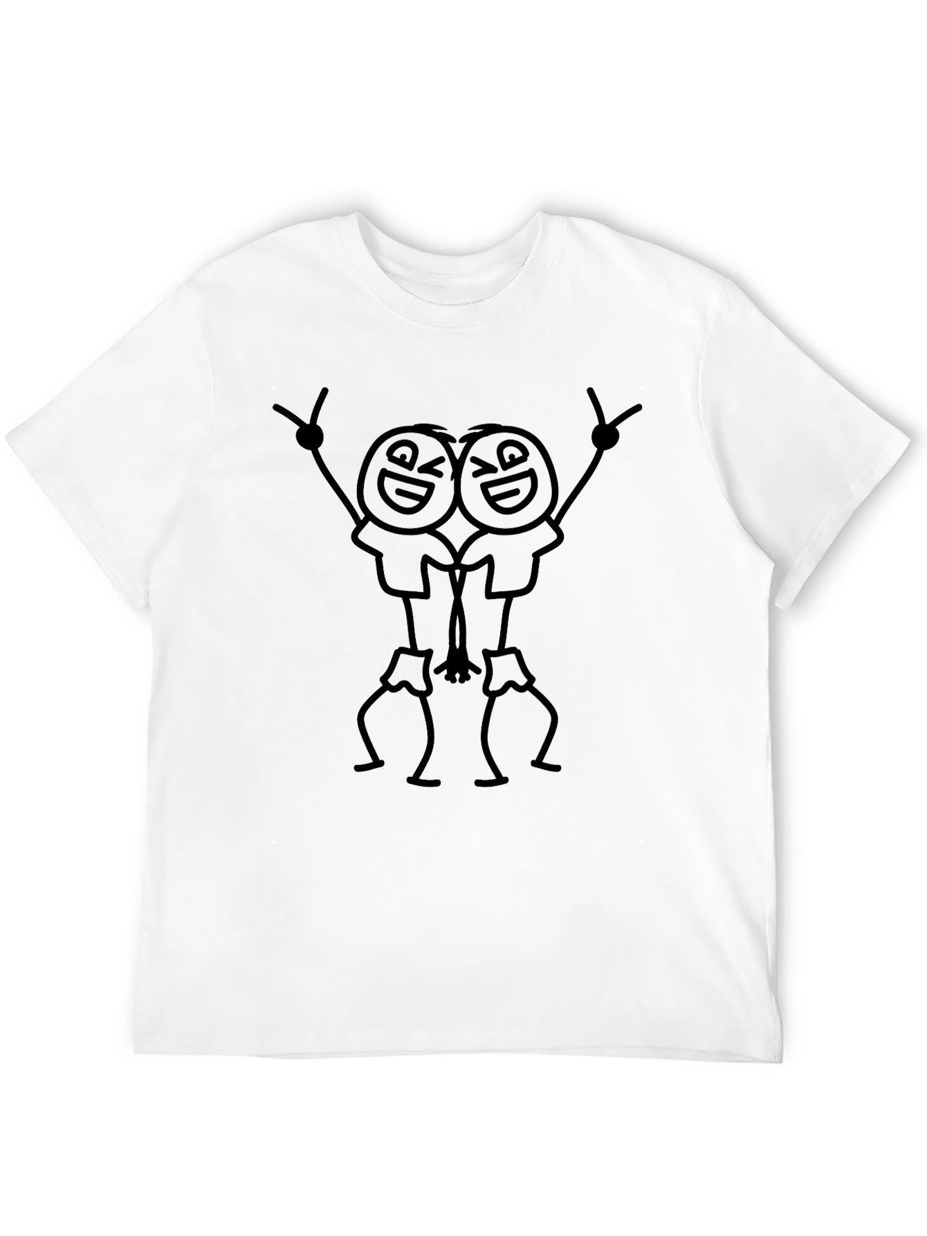 Stick Figure Twin Black Graphic Tee
