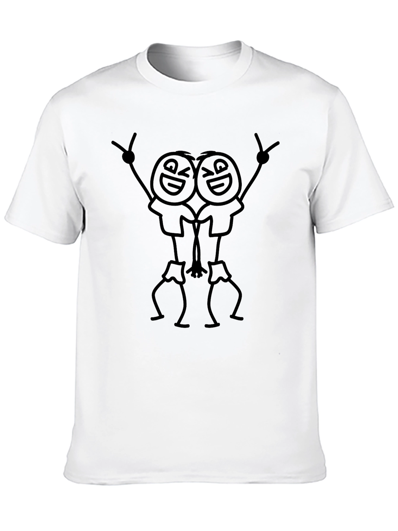 Stick Figure Twin Black Graphic Tee