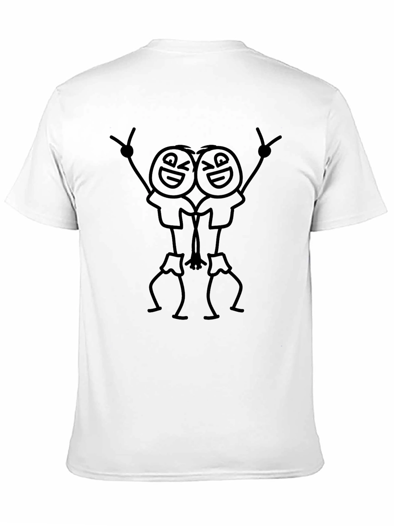 Stick Figure Twin Black Graphic Tee