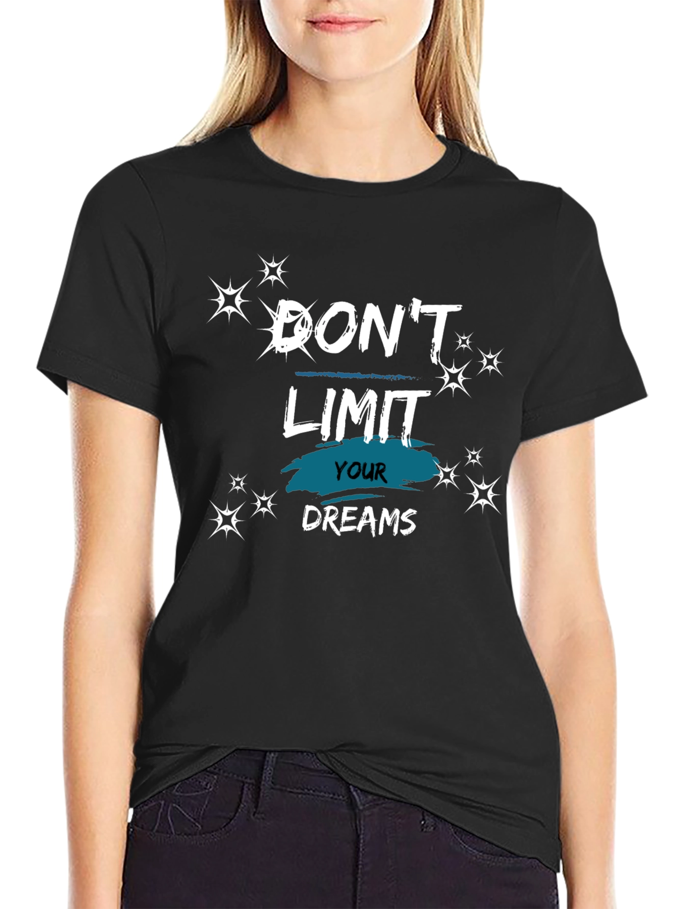 Dont Limit Your Dreams Black Graphic Tee
