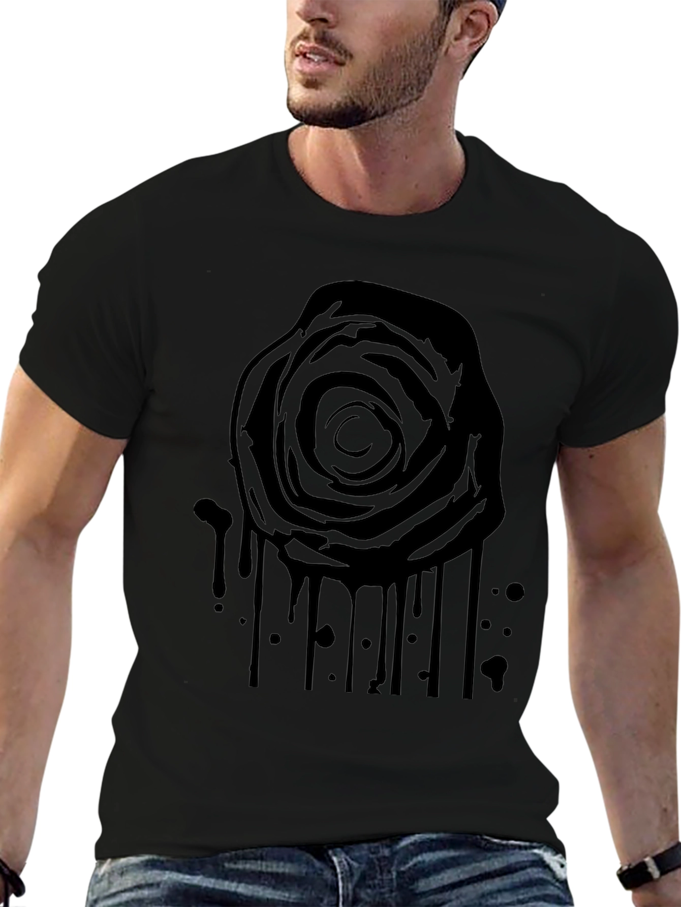 Black Rose Drip Graphic Tee