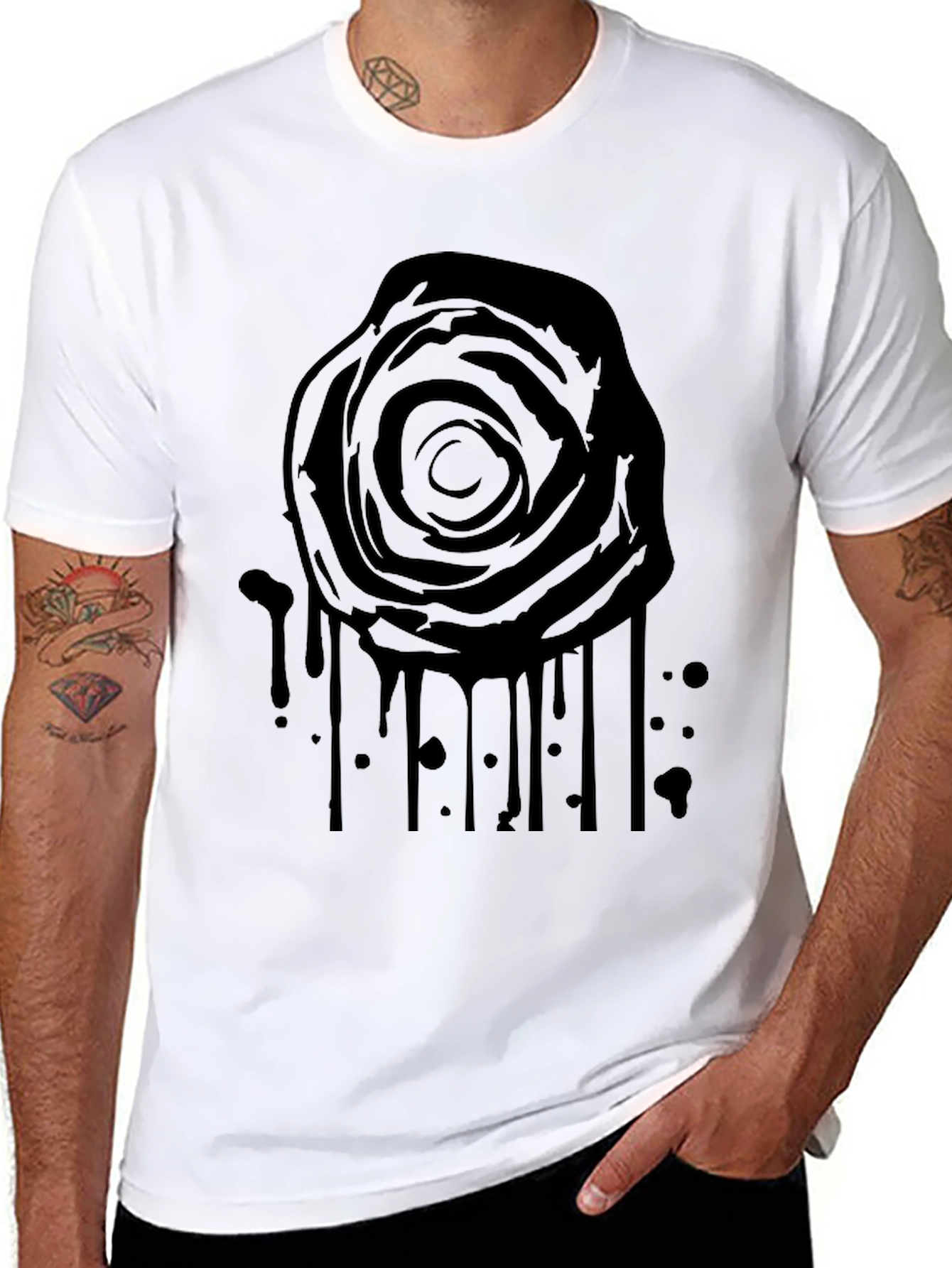 Black Rose Drip Graphic Tee