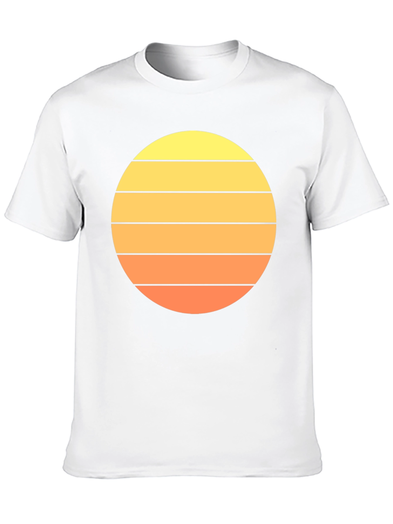 Retro Sunset Striped T-Shirt - Mens Black Tee