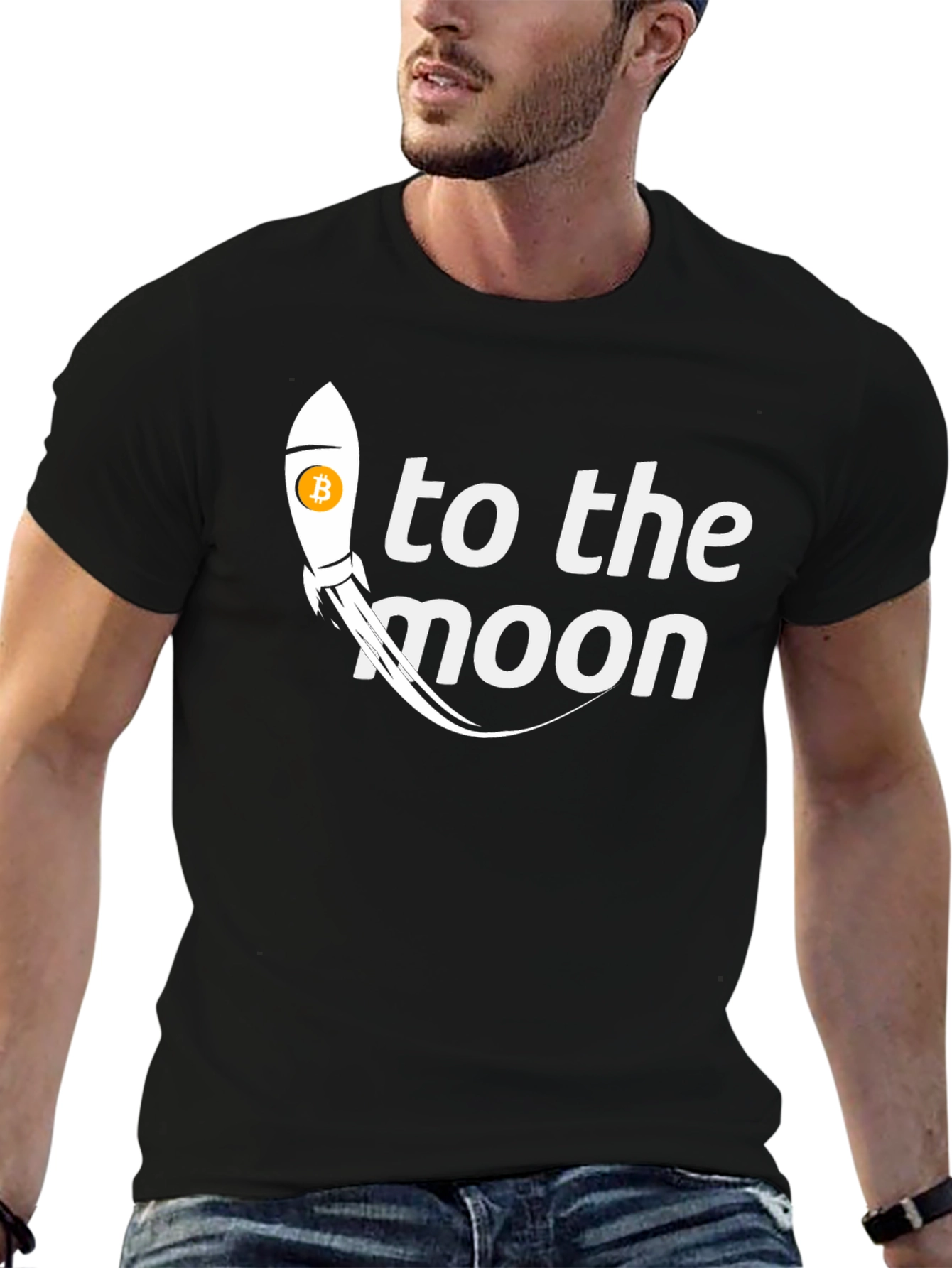 Bitcoin Rocket To The Moon Crypto T-Shirt