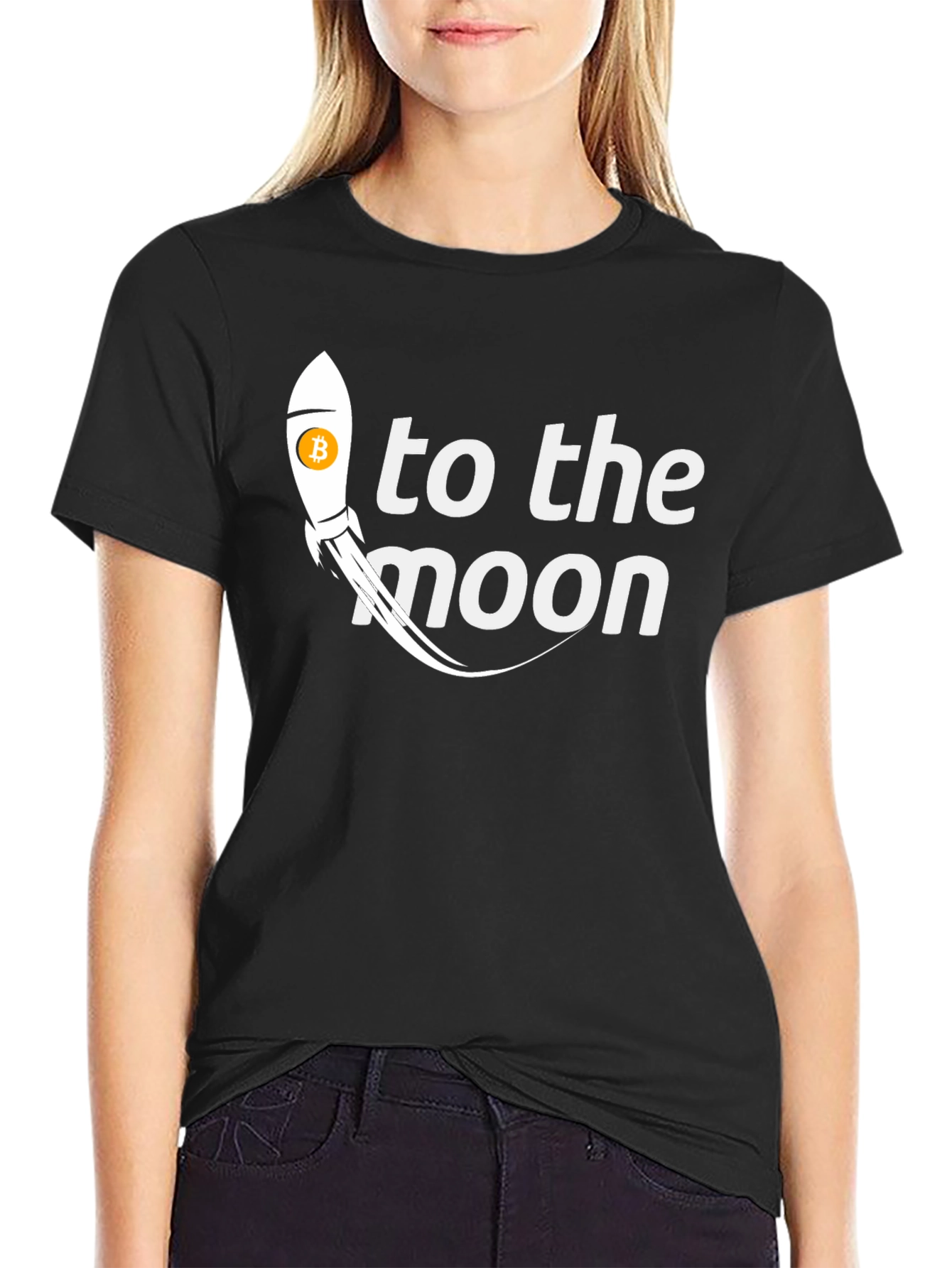 Bitcoin Rocket To The Moon Crypto T-Shirt