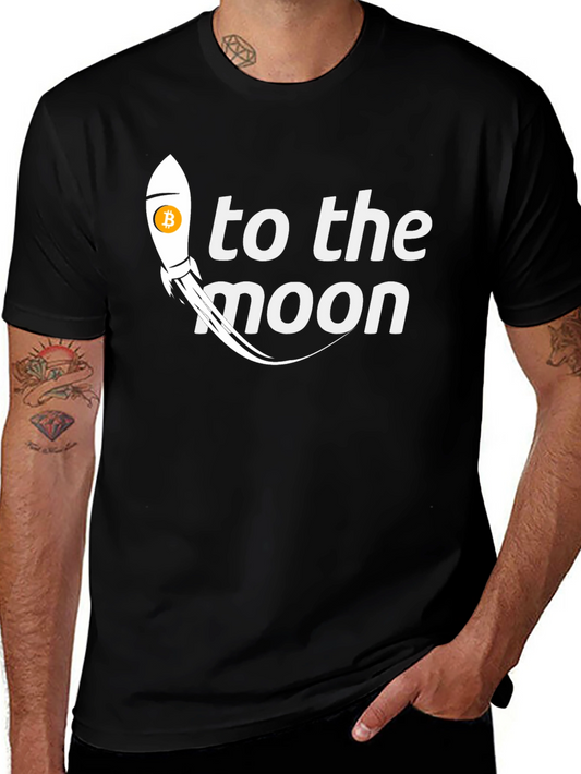 Bitcoin Rocket To The Moon Crypto T-Shirt
