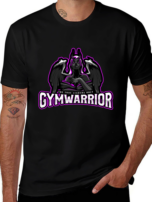 GymWarrior Black T-Shirt with Angel Design