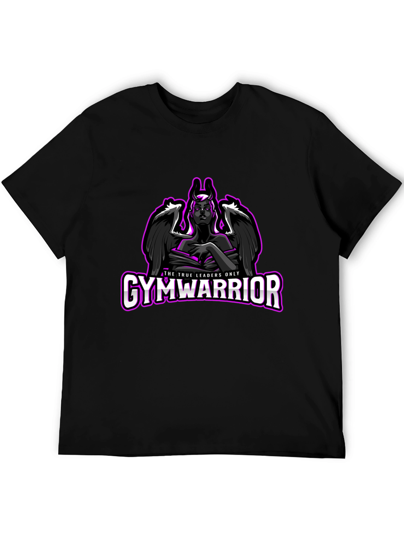 GymWarrior Black T-Shirt with Angel Design