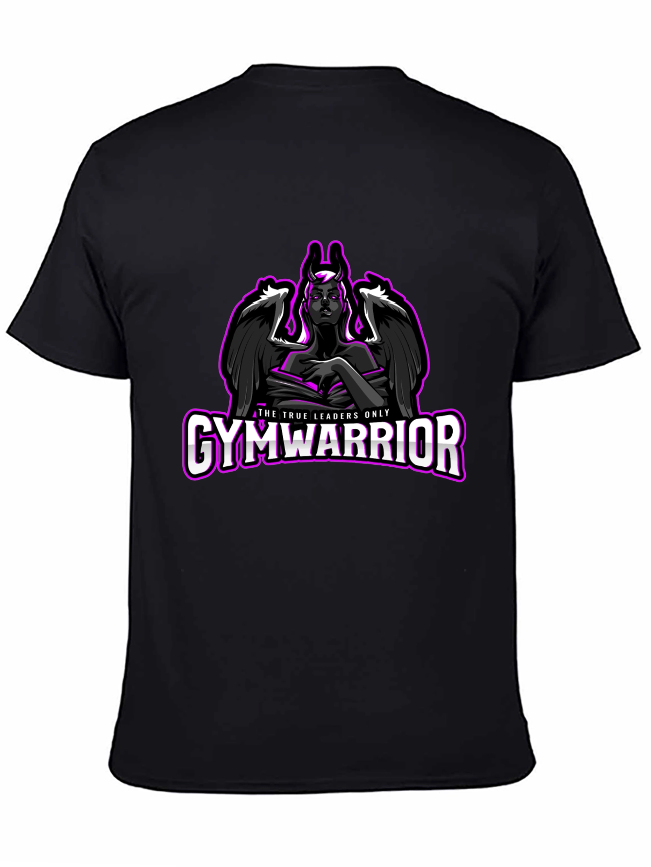 GymWarrior Black T-Shirt with Angel Design